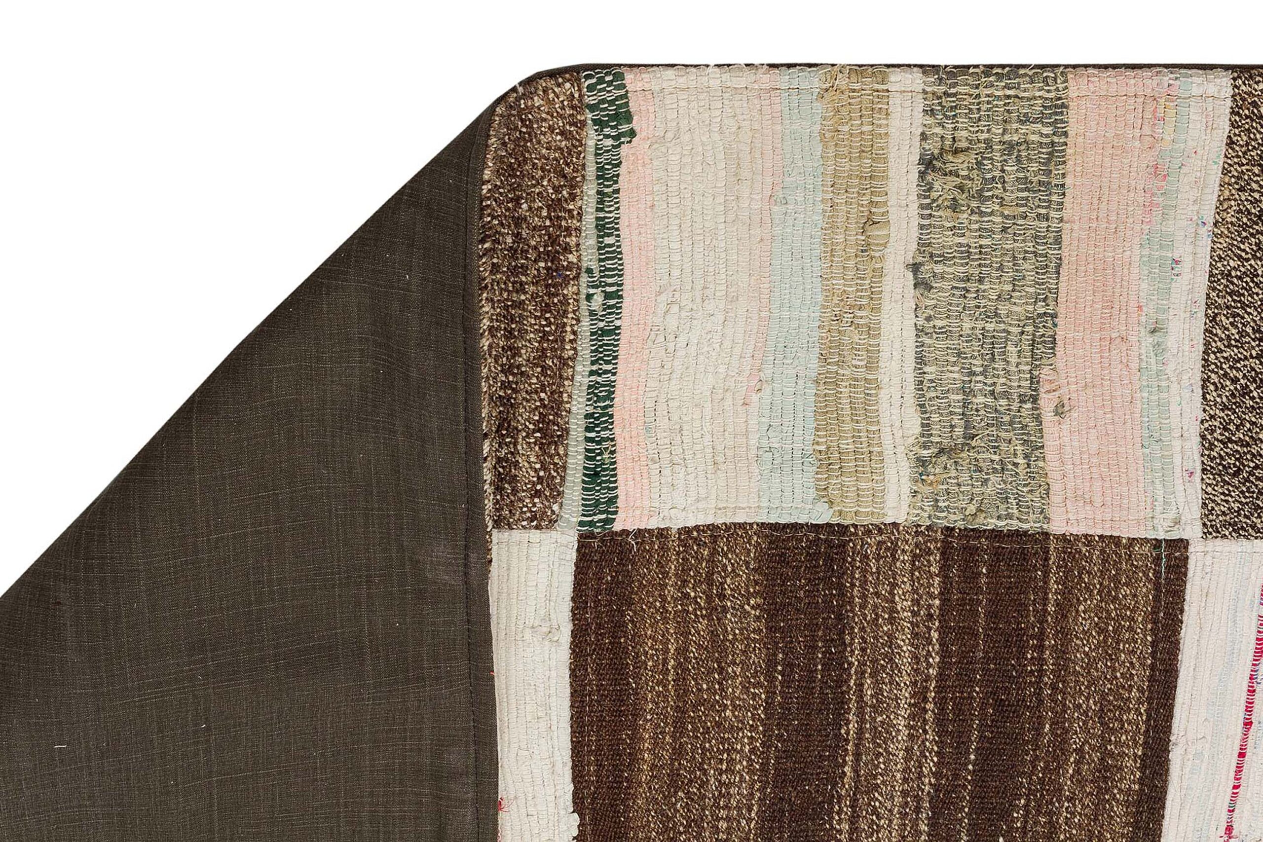 Handmade, One-of-a-Kind Patchwork Rug — detail view 4, handmade vintage rug