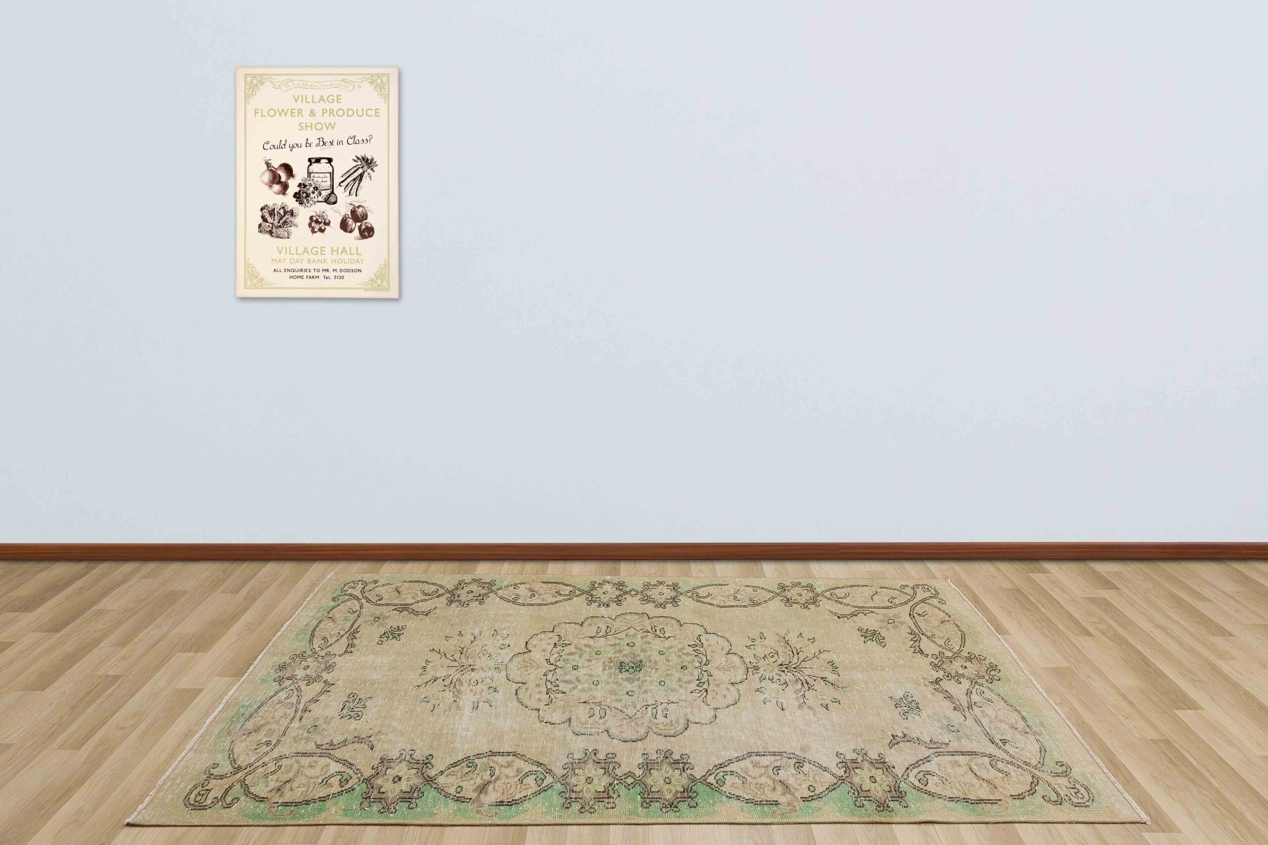 Unique Anatolian Vintage Hand-Woven Distressed Modern Rug — detail view 4, handmade vintage rug