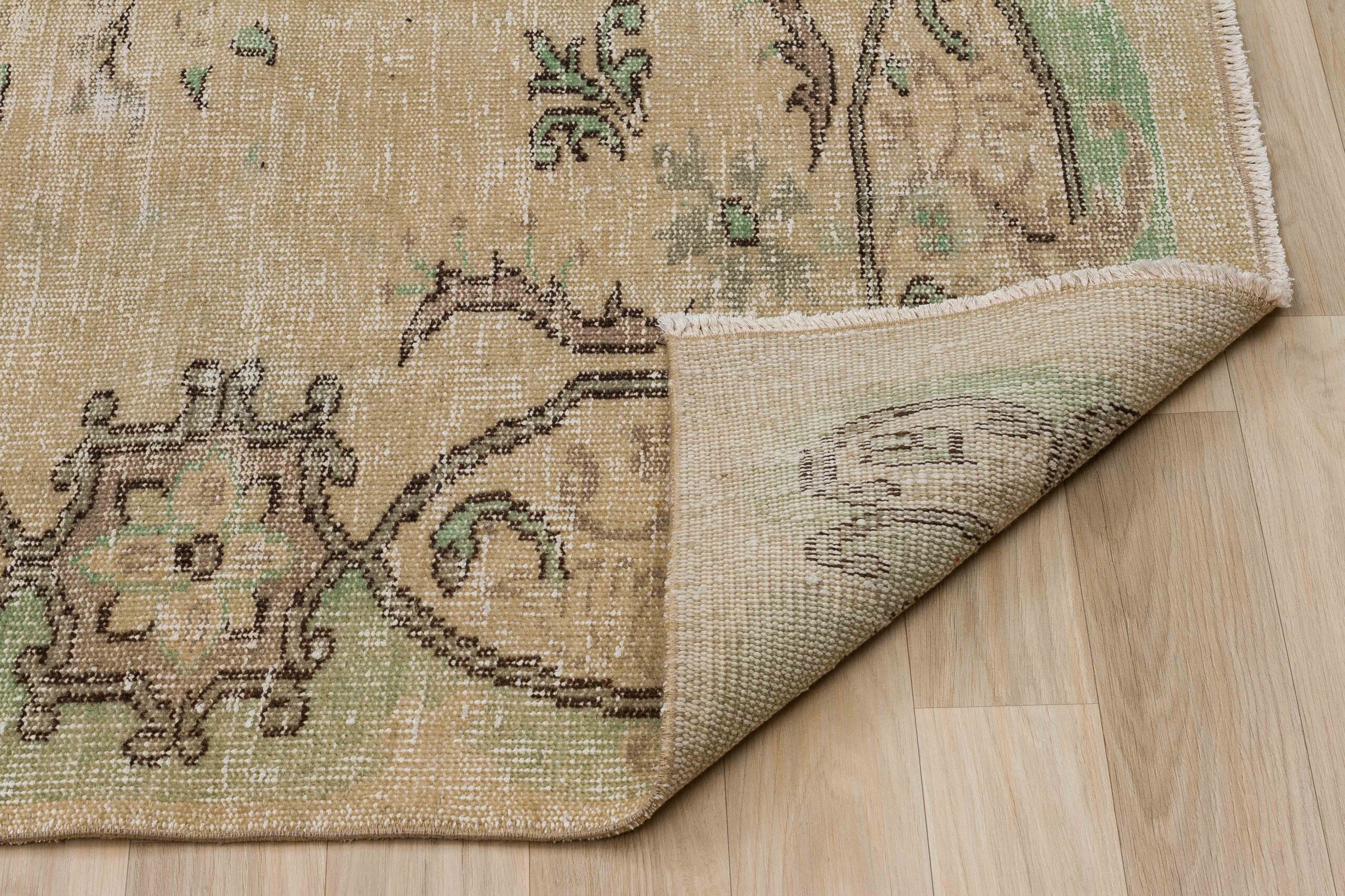Unique Anatolian Vintage Hand-Woven Distressed Modern Rug — detail view 5, handmade vintage rug