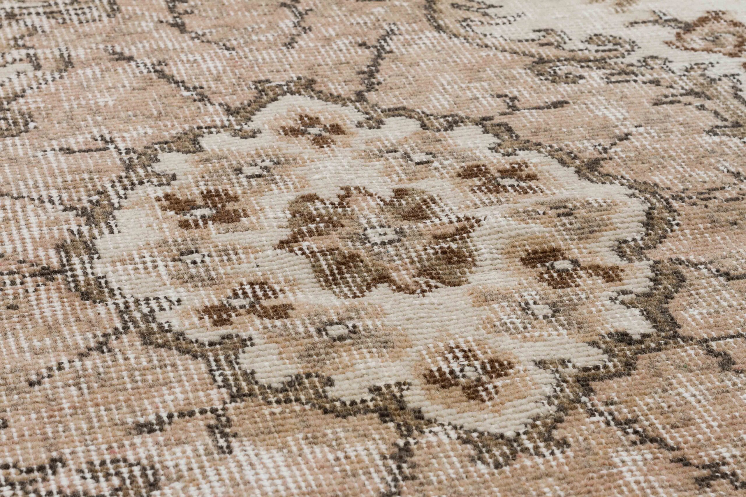 A Unique, Exquisitely Beautiful Vintage Distressed Rug — detail view 3, handmade vintage rug