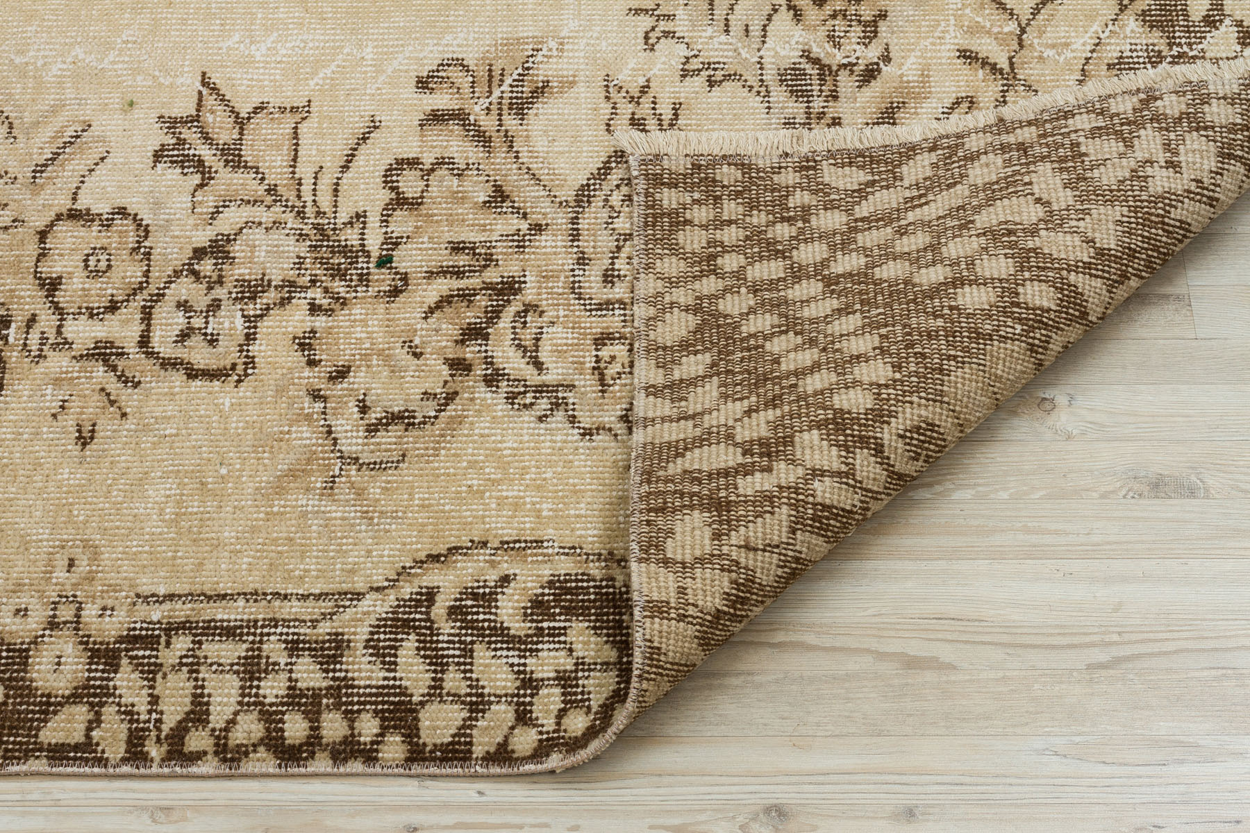 Natural, Unique, Anatolian, Authentic Vintage, Distressed, Hand-Woven Rug — detail view 4, handmade vintage rug