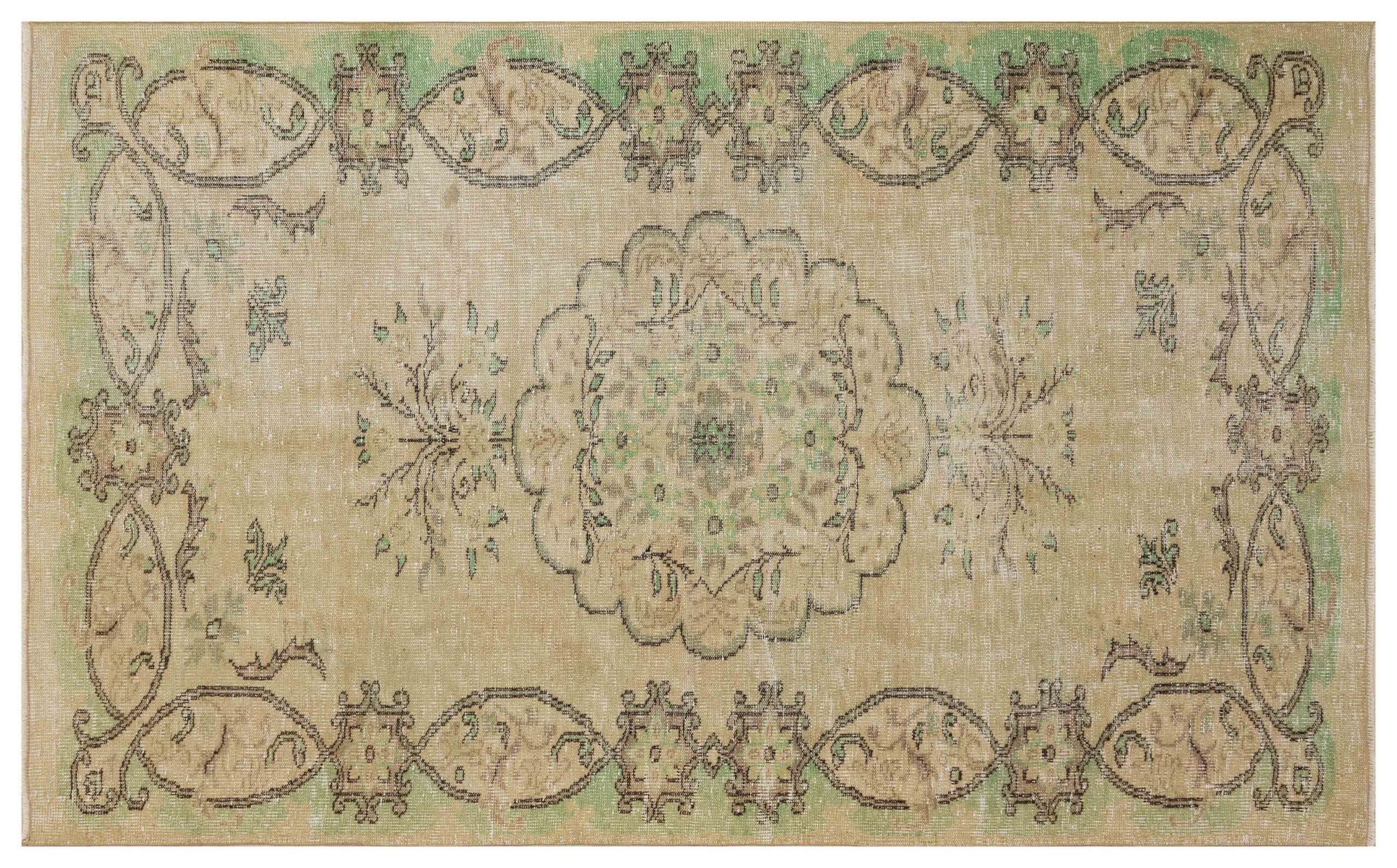 Unique Anatolian Vintage Hand-Woven Distressed Modern Rug, vintage rug, Handmade, hand-knotted wool, size 157 × 254 cm, from Konya