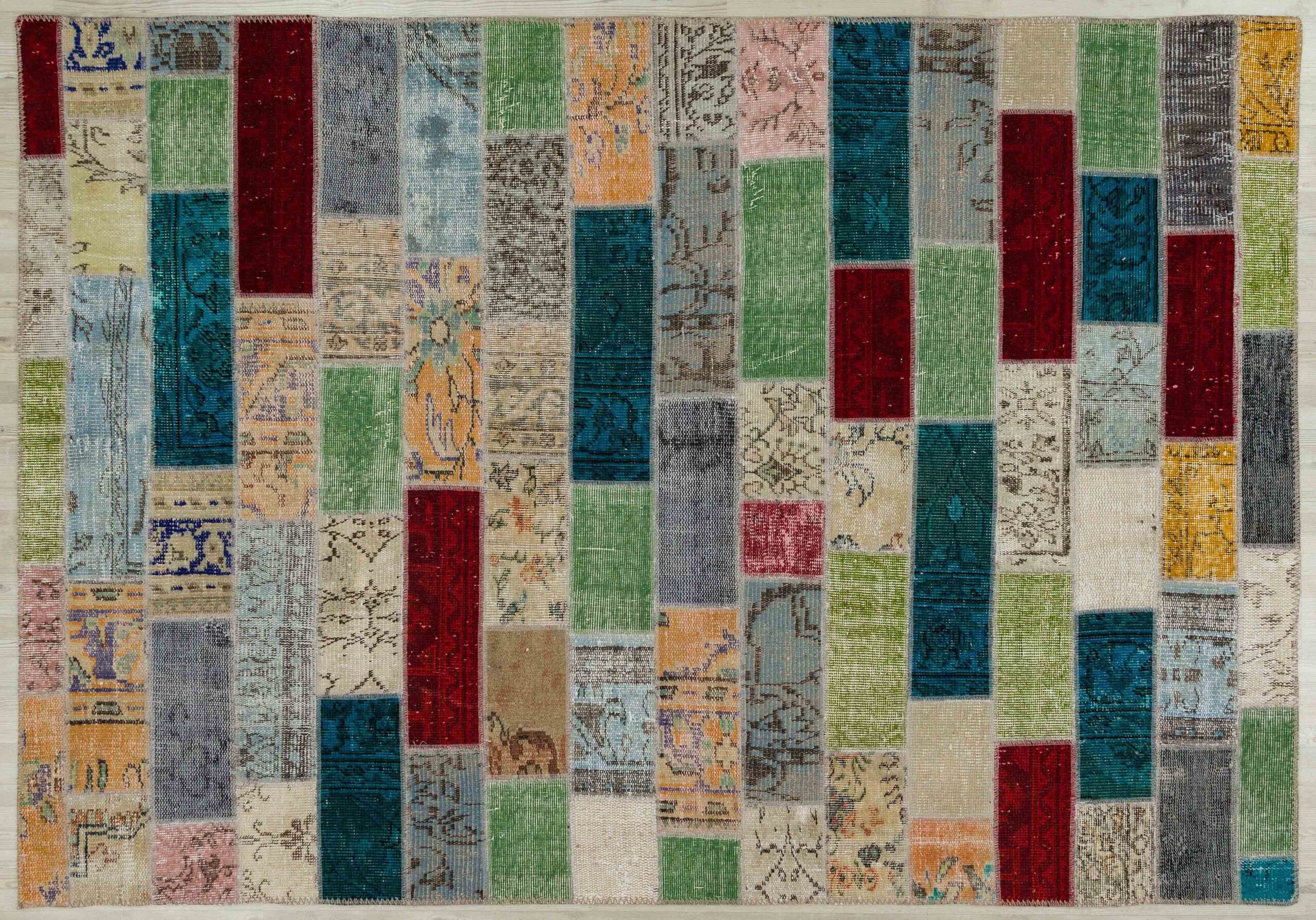 Unique Anatolian Patchwork Rug, vintage rug, Handmade, hand-knotted silk, size 160 × 230 cm, from Yahyalı