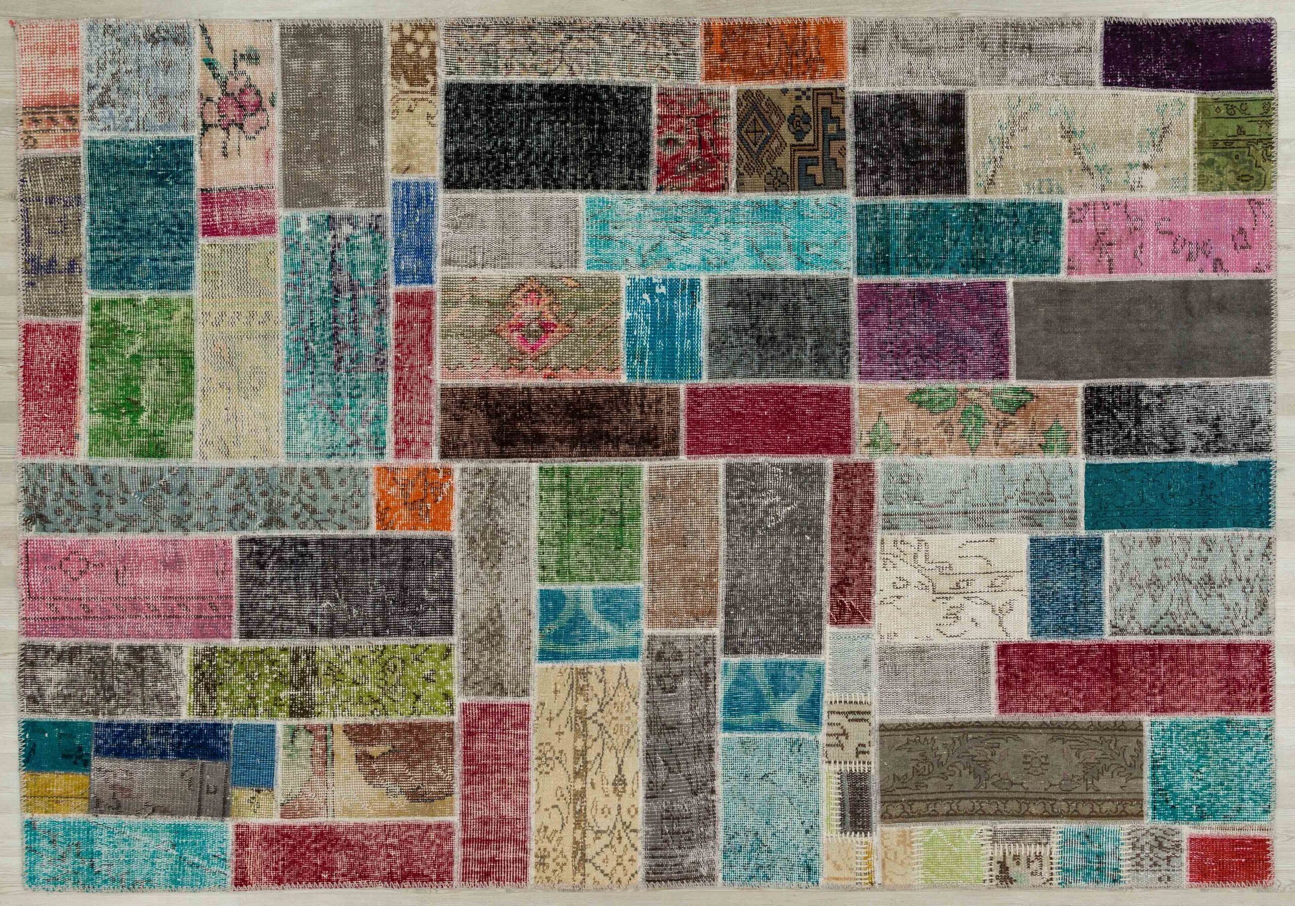 A Unique and Exquisitely Beautiful Handmade Patchwork Rug, vintage rug, Handmade, hand-knotted wool, cotton & silk, size 160 × 230 cm, from Antalya