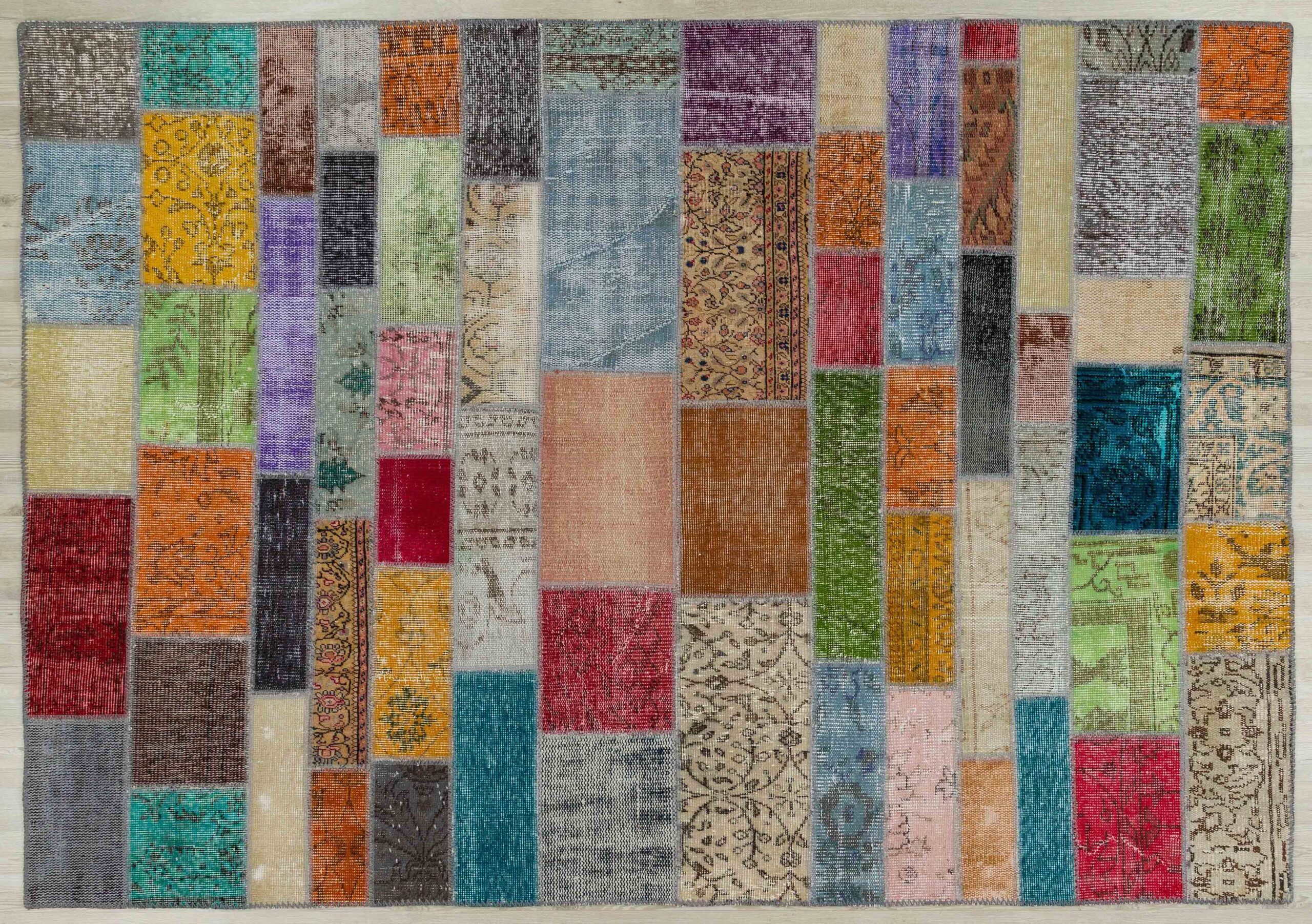 A Unique and Exquisite Handmade Patchwork Rug, vintage rug, Handmade, hand-knotted wool & cotton, size 160 × 230 cm, from Hereke