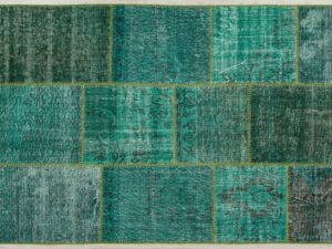 Gerçek Eskitme Eşsiz El Dokuma Olan Özel Patchwork Halı 120 x 180 Model : 5275