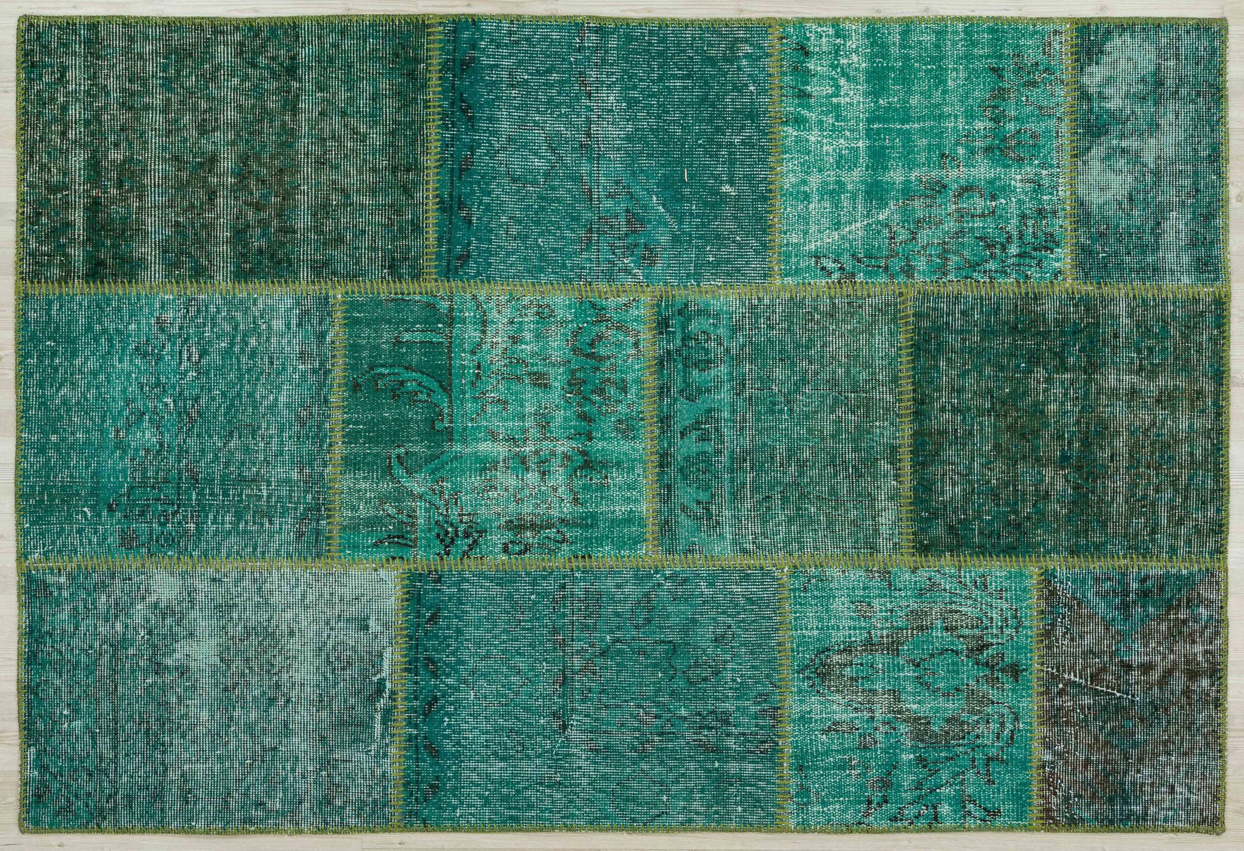 Authentic Distressed, One-of-a-Kind Handwoven Patchwork Rug, vintage rug, Handmade, hand-knotted wool, cotton & silk, size 120 × 180 cm, from Kars
