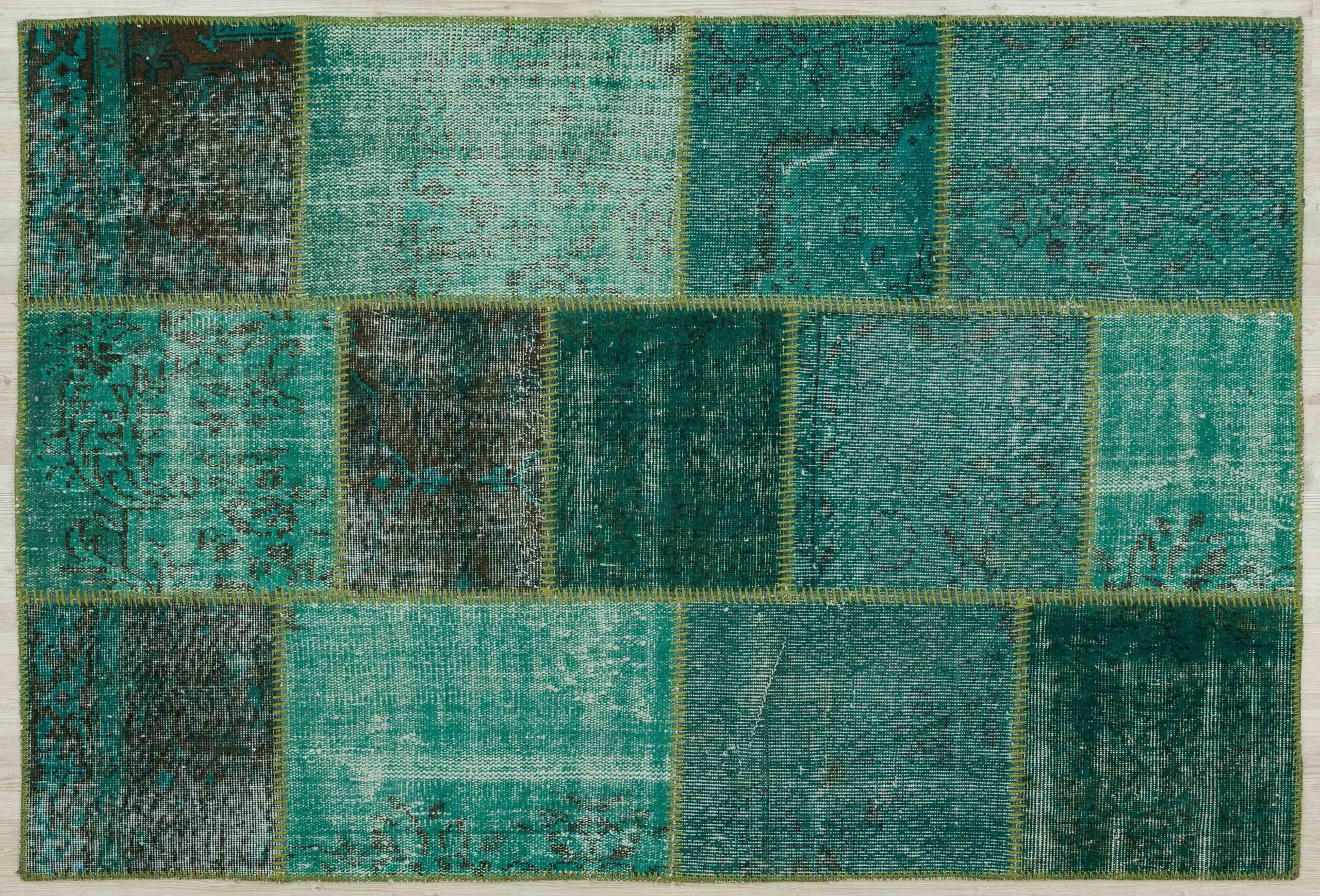 Authentic Distressed, One-of-a-Kind Handwoven Patchwork Rug, vintage rug, Handmade, hand-knotted silk, size 120 × 180 cm, from Kars