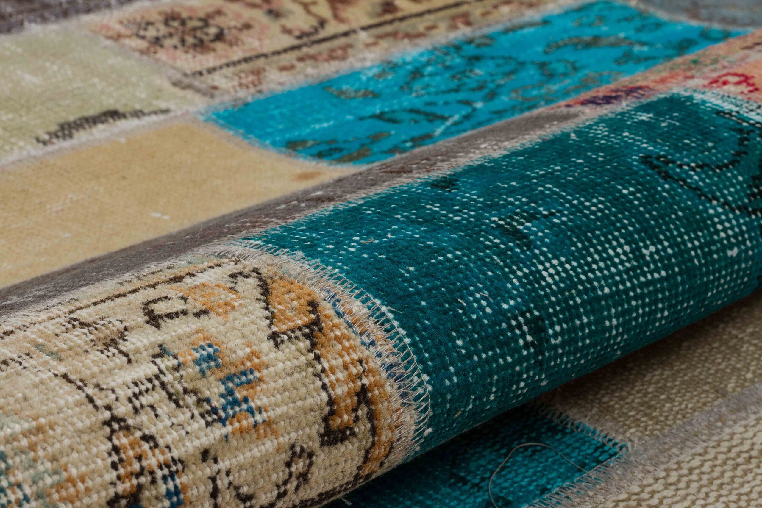 Classic Modern Custom Patchwork Rug — detail view 4, handmade vintage rug