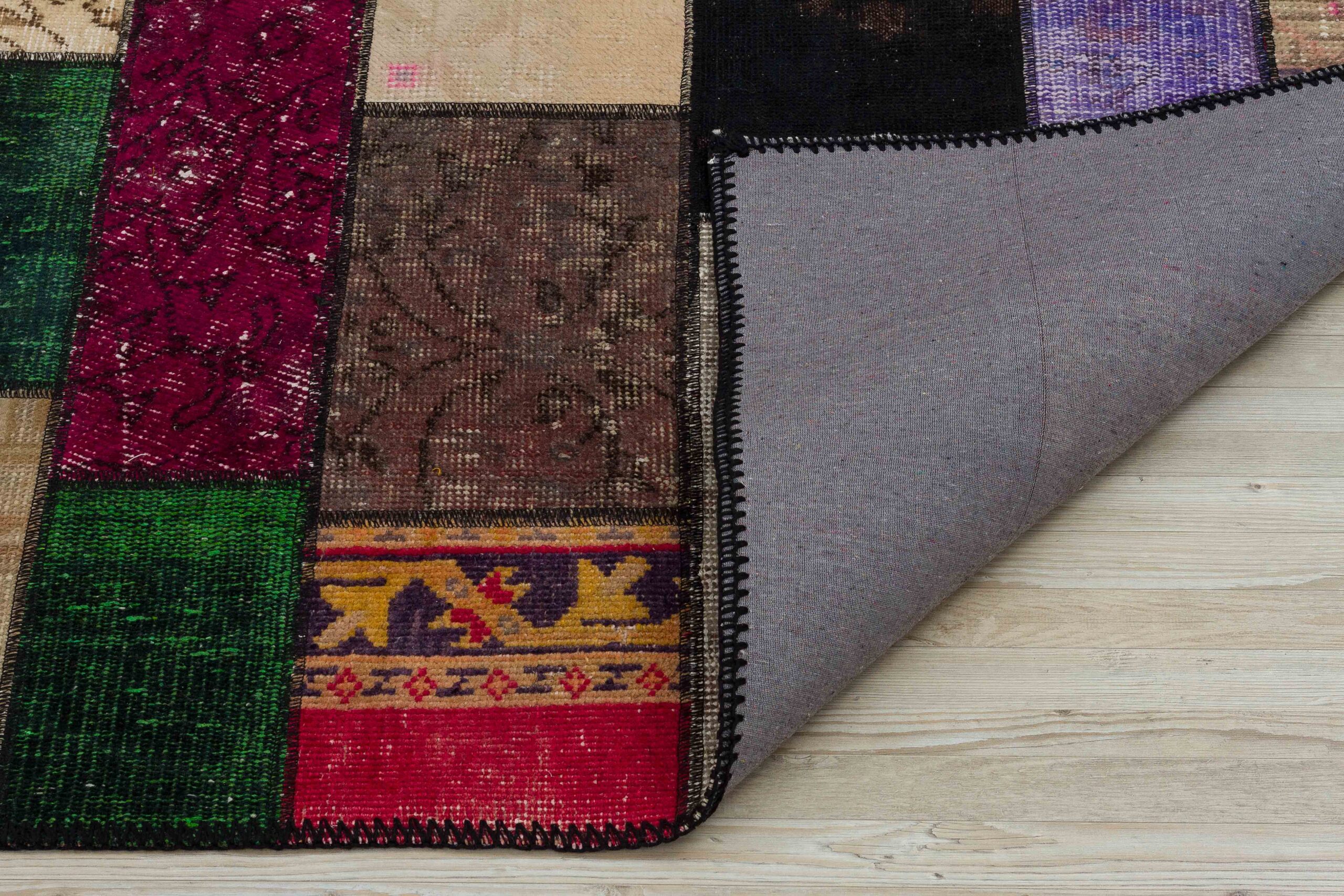 Unique Classic Handcrafted Custom Patchwork Rug — detail view 3, handmade vintage rug