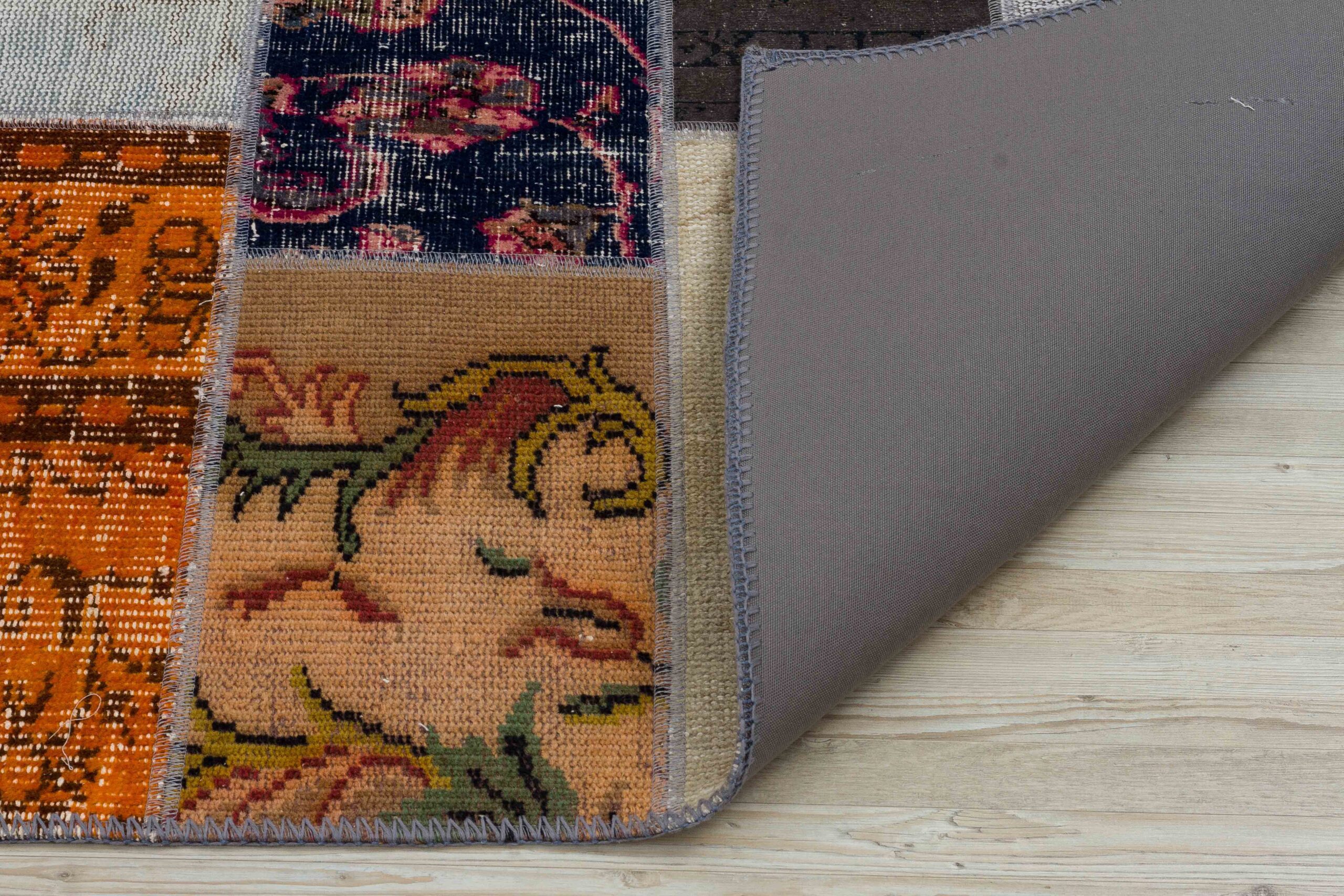 A Unique and Beautiful Handmade Patchwork Rug — detail view 3, handmade vintage rug