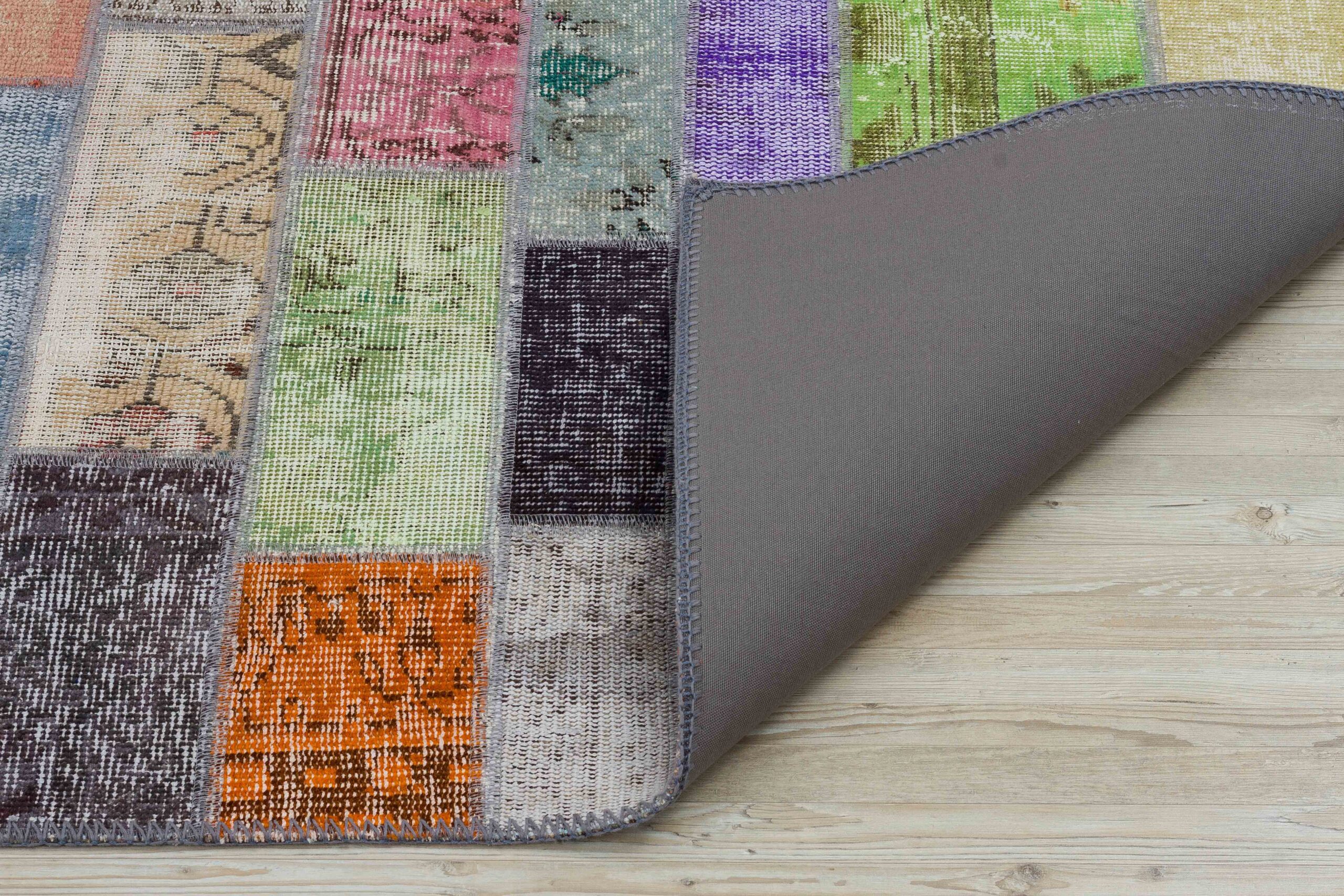 A Unique and Exquisite Handmade Patchwork Rug — detail view 3, handmade vintage rug