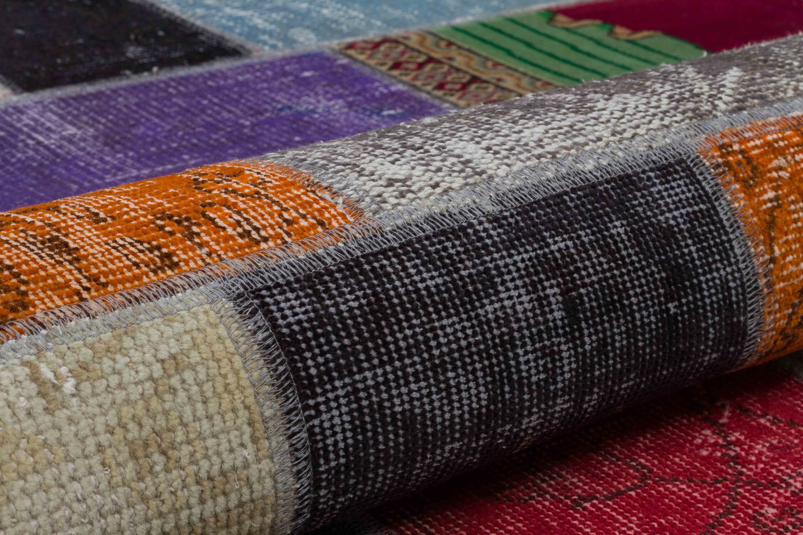 A Unique and Beautiful Handcrafted Patchwork Rug — detail view 4, handmade vintage rug