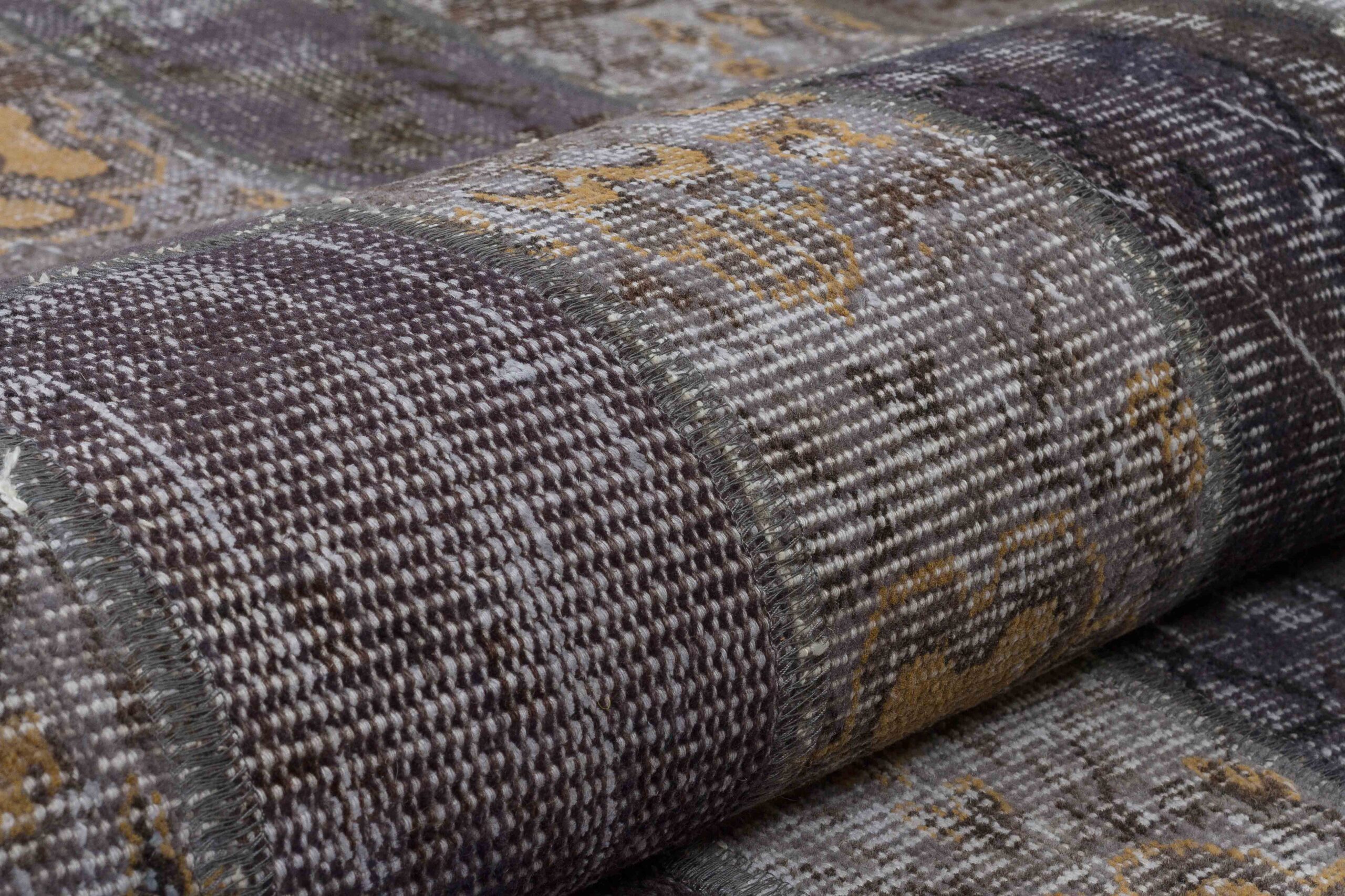 Hand-Woven Distressed Special Patchwork Rug — detail view 4, handmade vintage rug