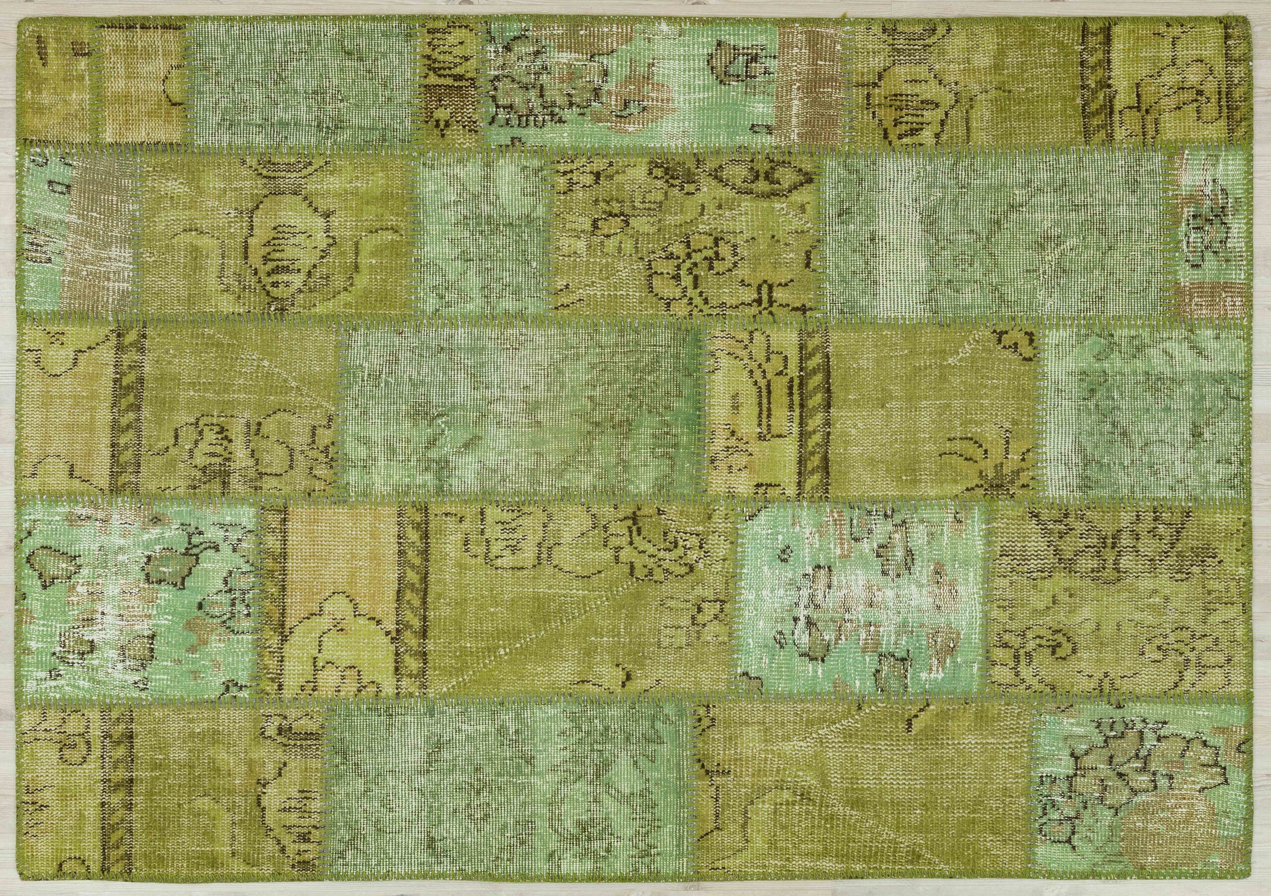 Modern, One-of-a-Kind Custom Patchwork Rug, vintage rug, Handmade, hand-knotted wool & cotton, size 120 × 180 cm, from Konya