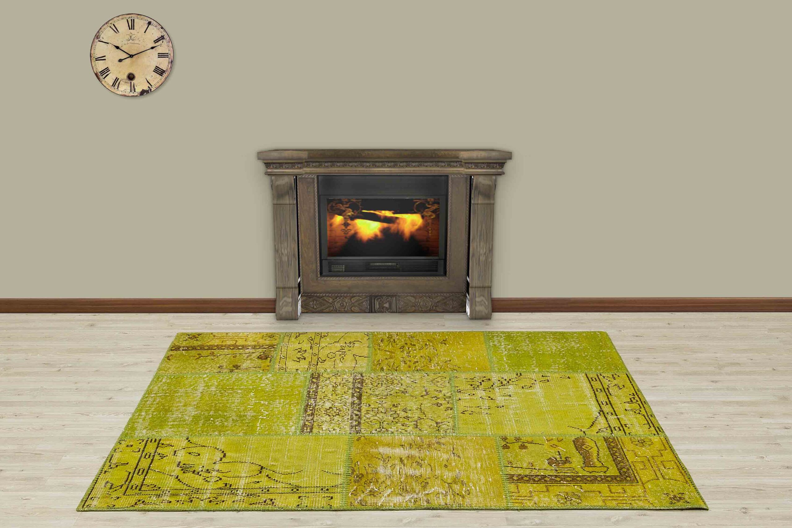 Classic Modern Custom Patchwork Rug — detail view 3, handmade vintage rug