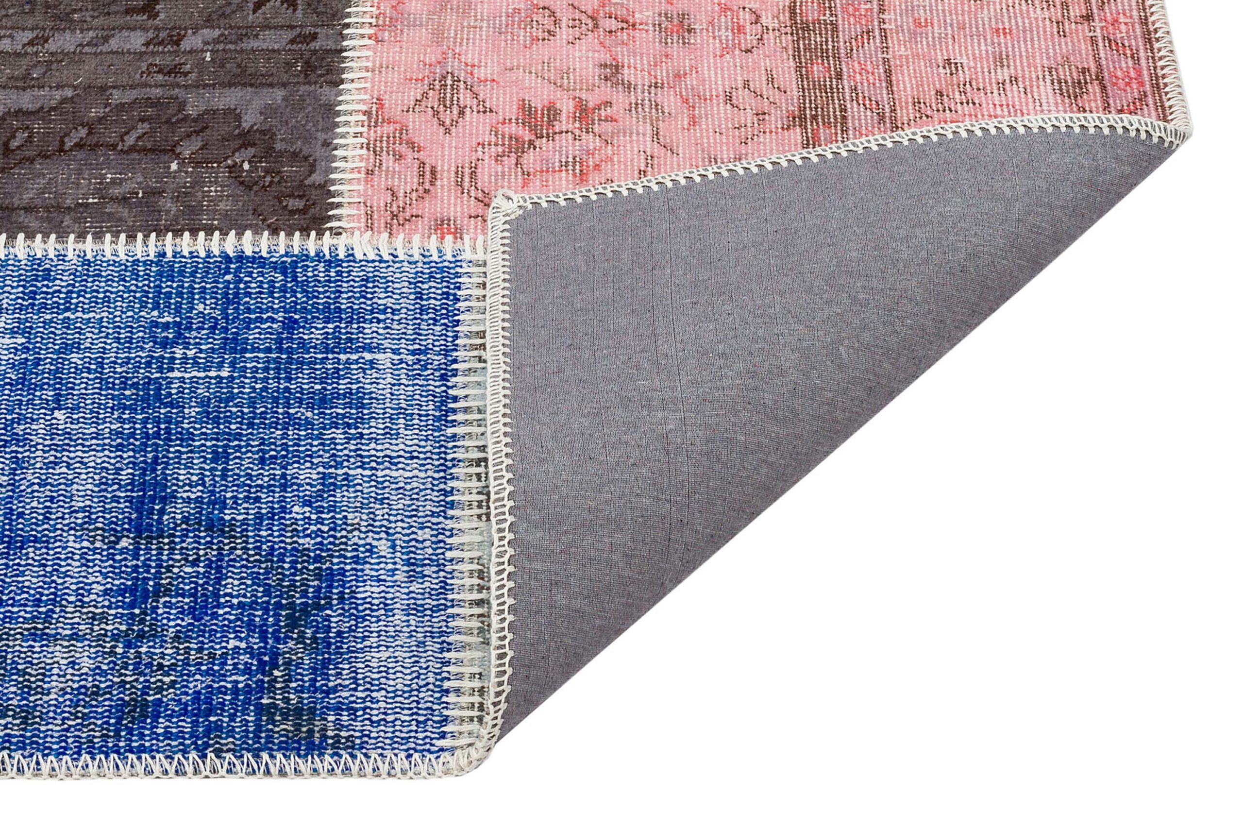 Vintage Handwoven Patchwork Rug — detail view 3, handmade vintage rug