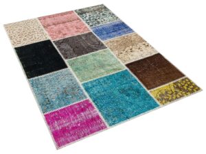 Eskitme El Dokuma Patchwork Halı 120 x 180 cm 5631
