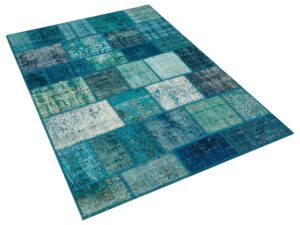 Gerçek El Dokuma Eskitme Patchwork Halı 120 x 180 cm 5637