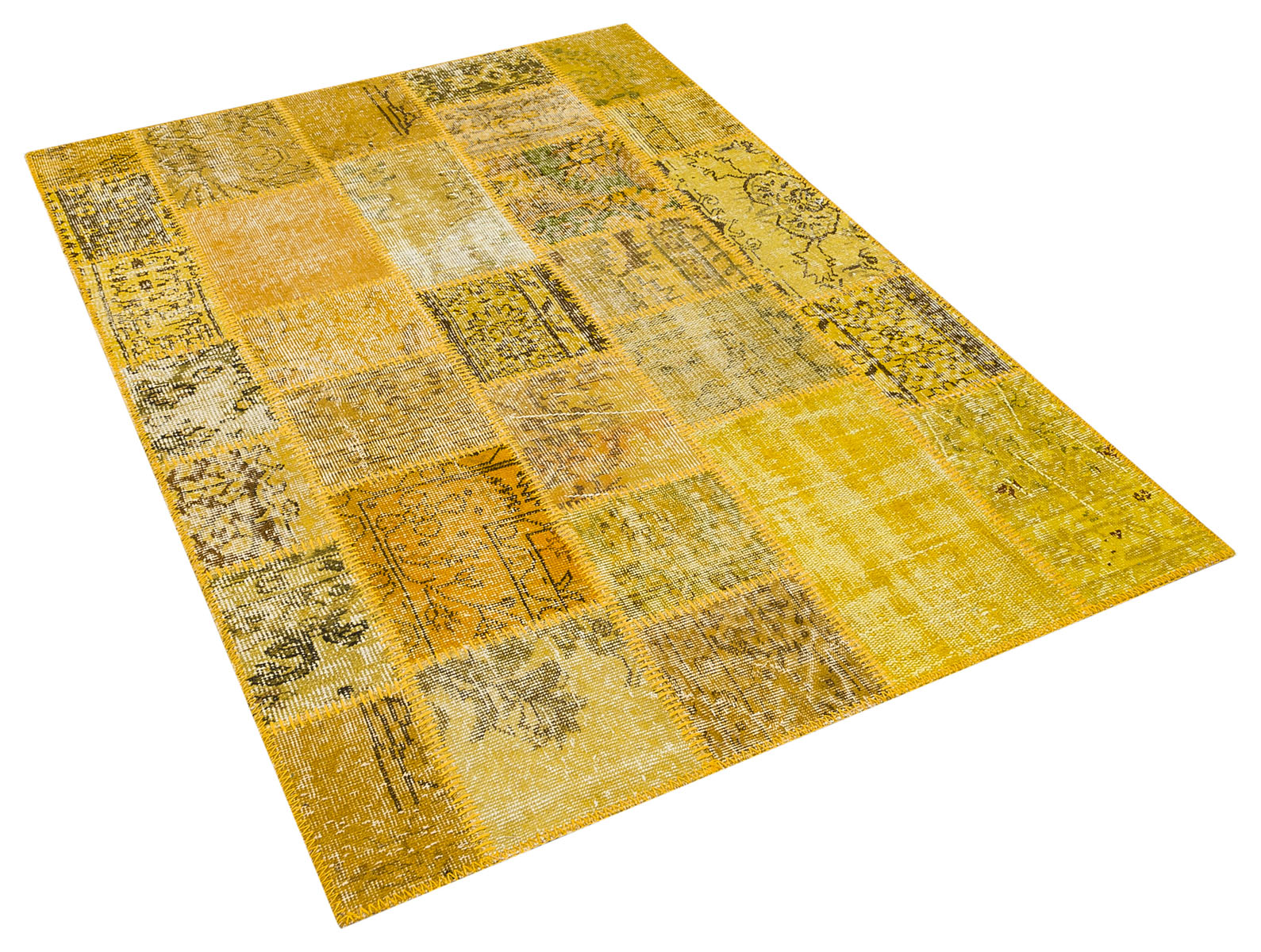 Vintage Hand-Woven Patchwork Rug, vintage rug, Handmade, hand-knotted wool, size 120 × 180 cm, from Van