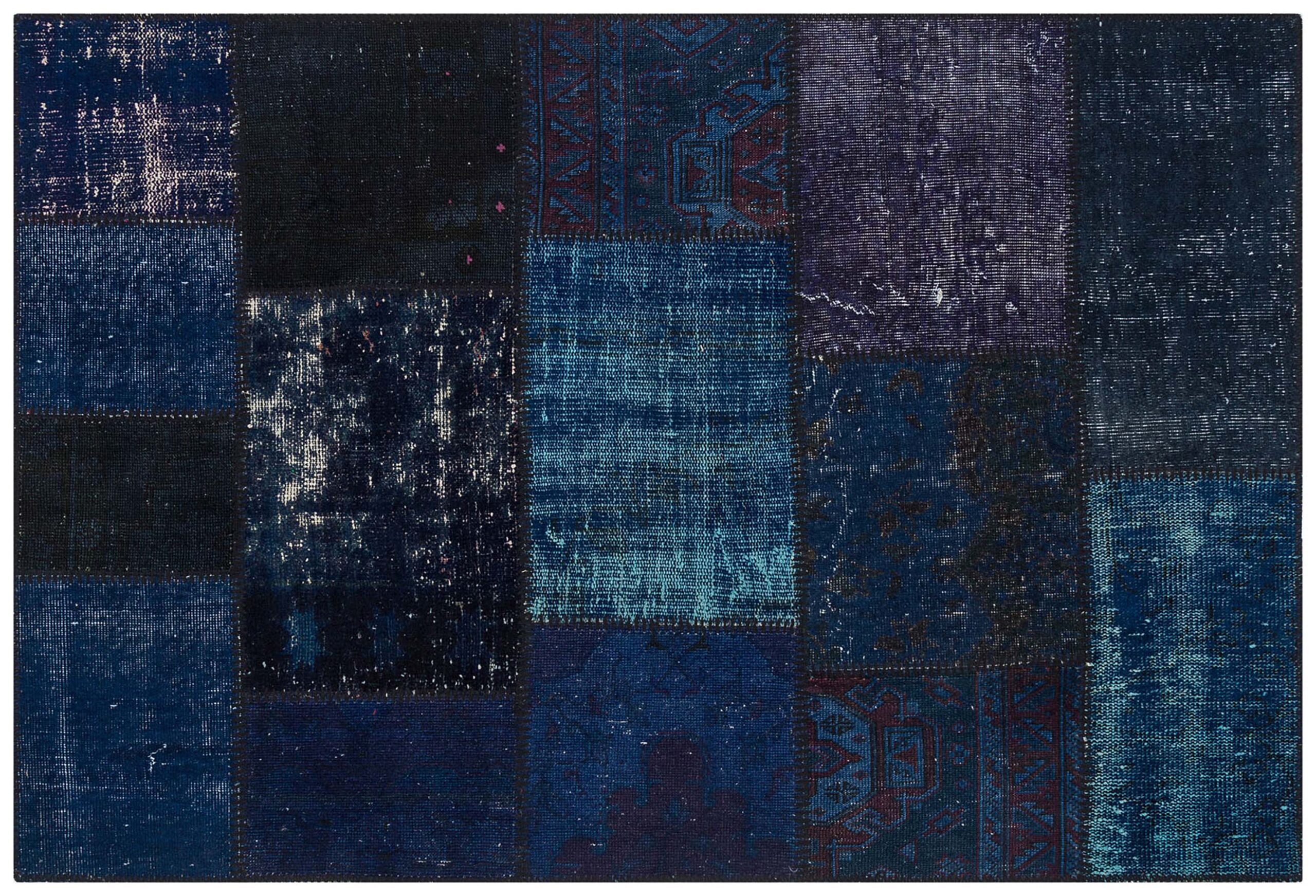 Authentic Handwoven Distressed Patchwork Rug — detail view 3, handmade vintage rug