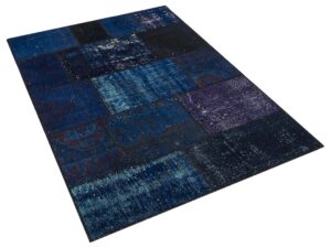 Gerçek El Dokuma Eskitme Patchwork Halı 120 x 180 cm 5651
