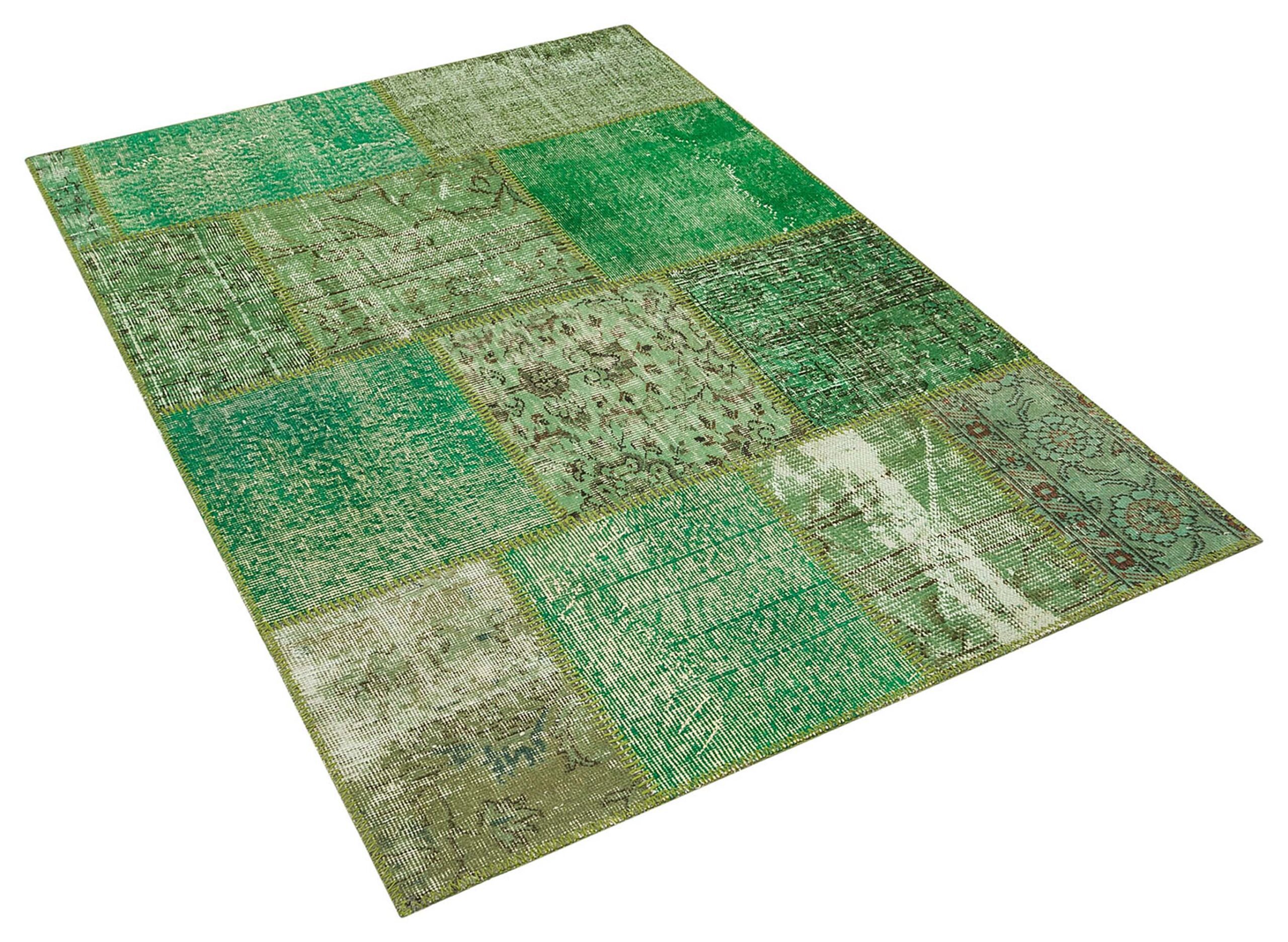Vintage Hand-Woven Patchwork Rug, vintage rug, Handmade, hand-knotted wool & silk, size 120 × 180 cm, from Milas