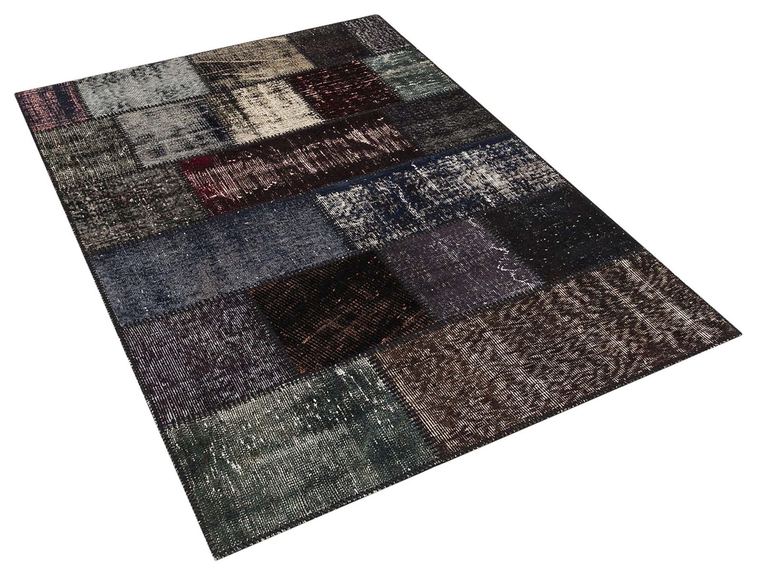 Unique Anatolian Patchwork Distressed Handwoven Rug, vintage rug, Handmade, hand-knotted wool & silk, size 120 × 180 cm, from Anatolia