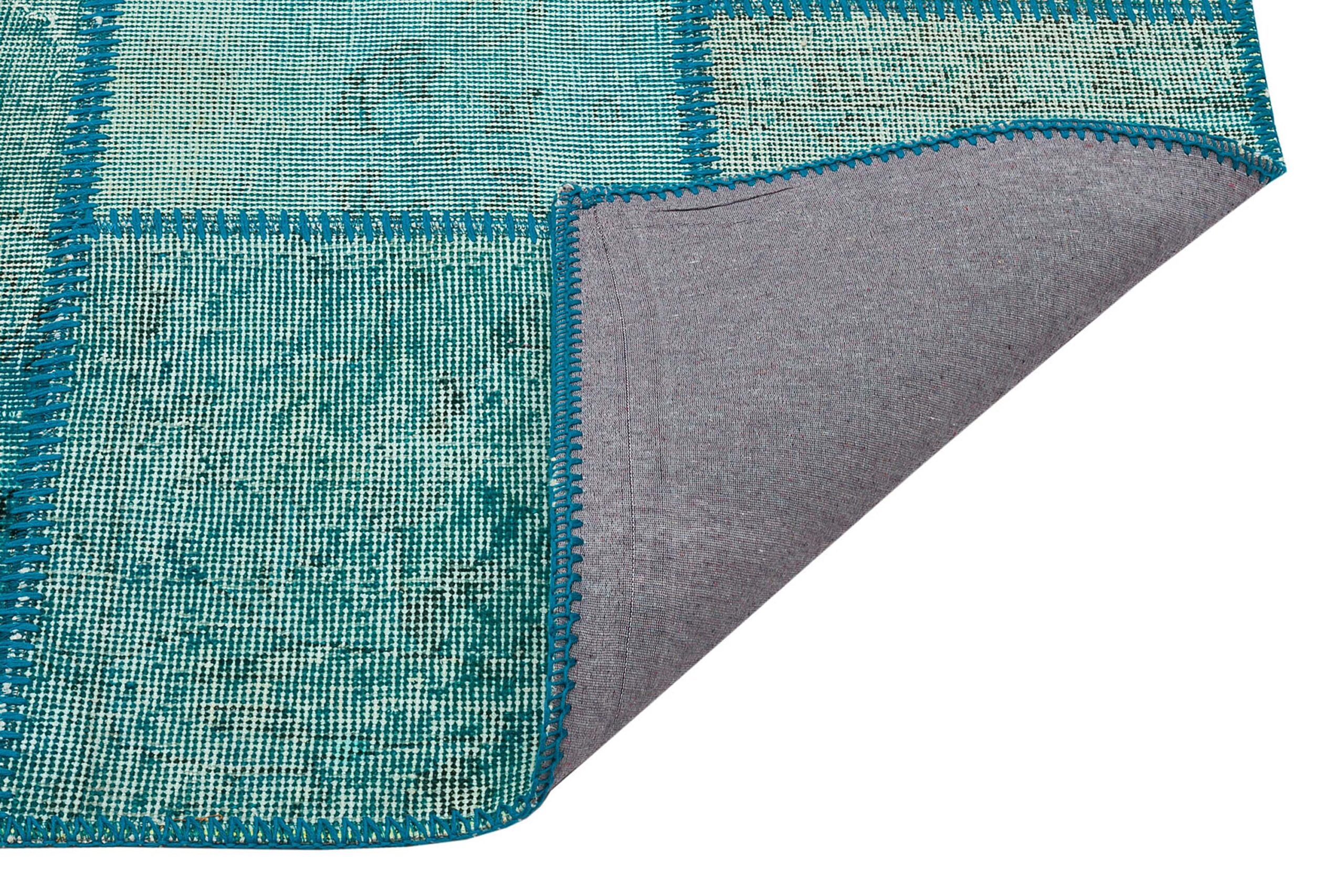 Custom Patchwork Handwoven Distressed Rug — detail view 3, handmade vintage rug