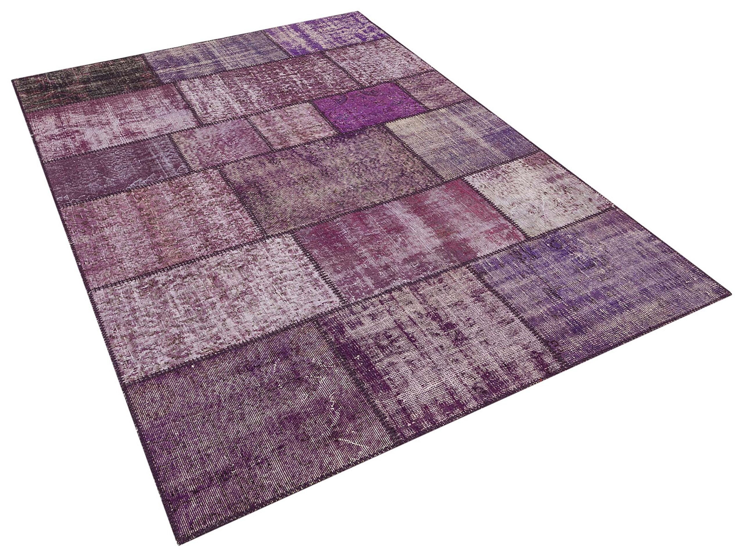 Vintage Hand-Woven Patchwork Rug, vintage rug, Handmade, hand-knotted wool & silk, size 160 × 230 cm, from Gördes