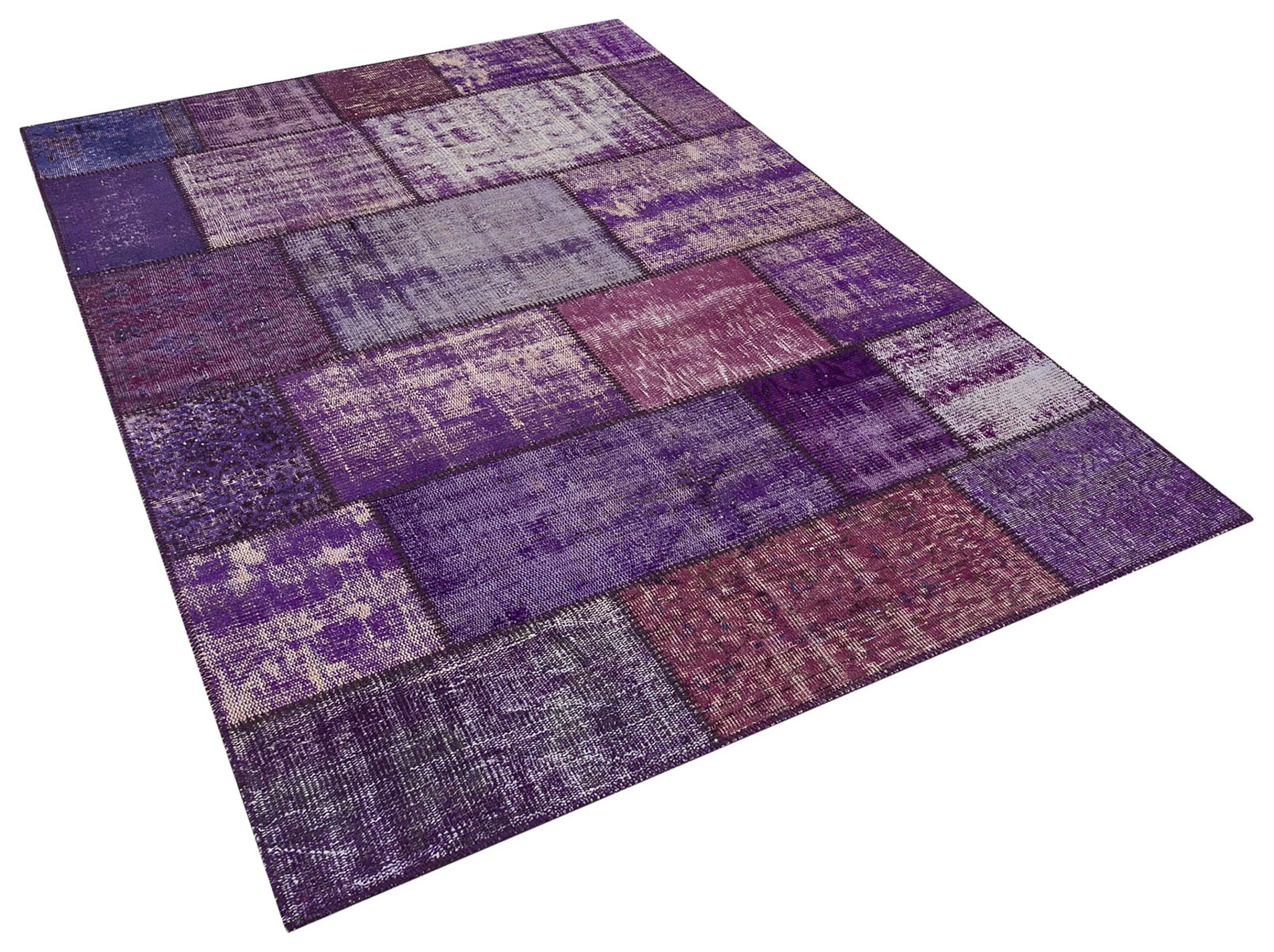 Classic Modern Patchwork Distressed Rug, vintage rug, Handmade, hand-knotted silk, size 160 × 230 cm, from Manisa