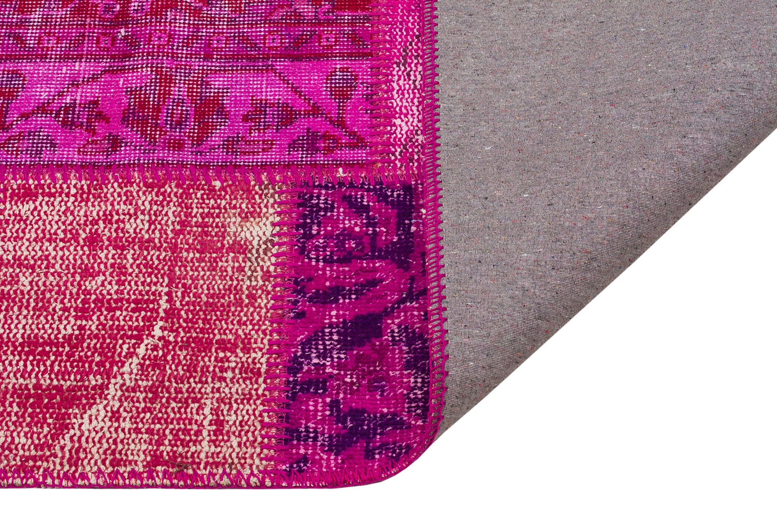 Patchwork Handwoven Distressed Rug — detail view 3, handmade vintage rug