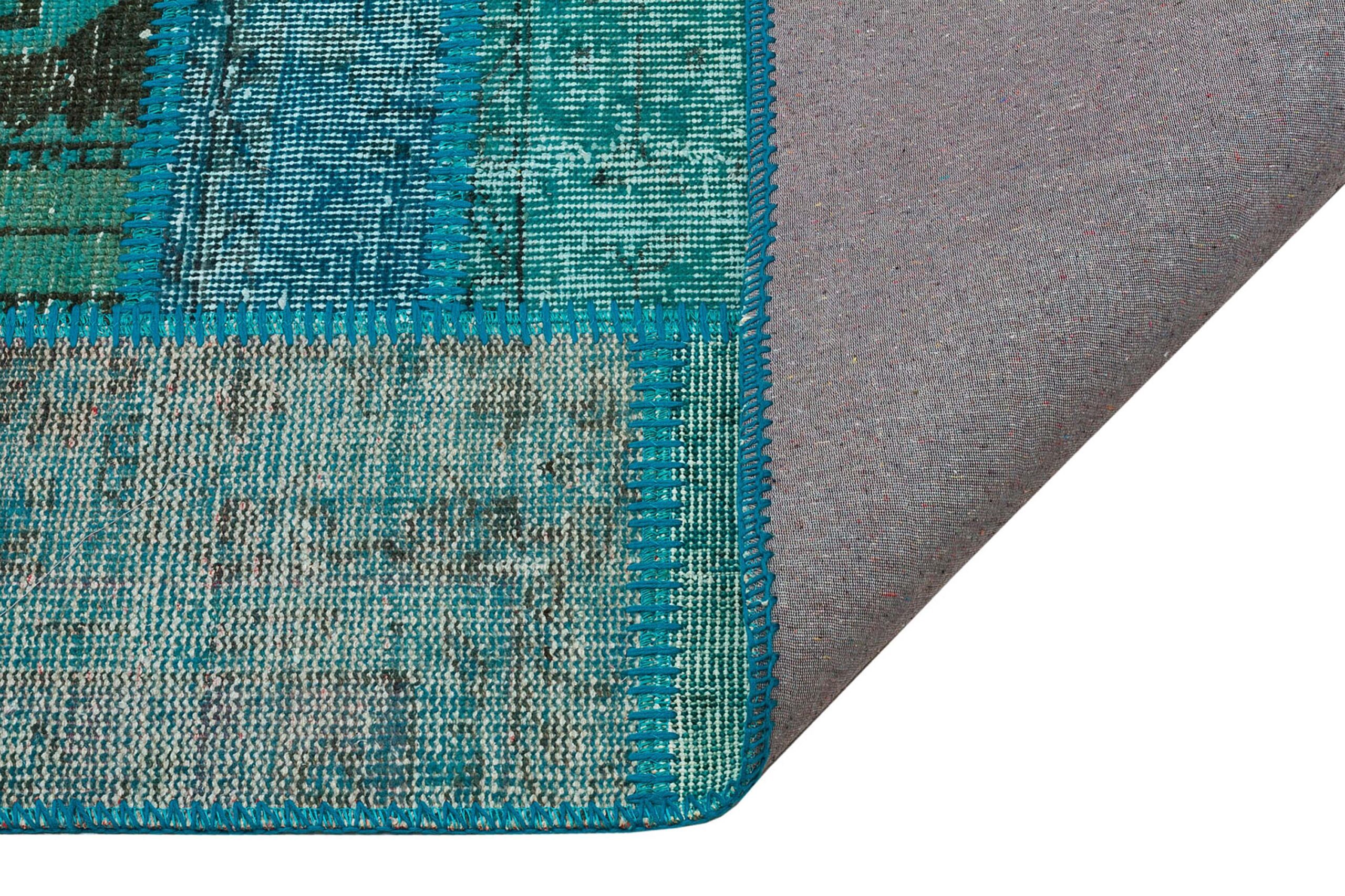Classic Modern Patchwork Handwoven Rug — detail view 3, handmade vintage rug