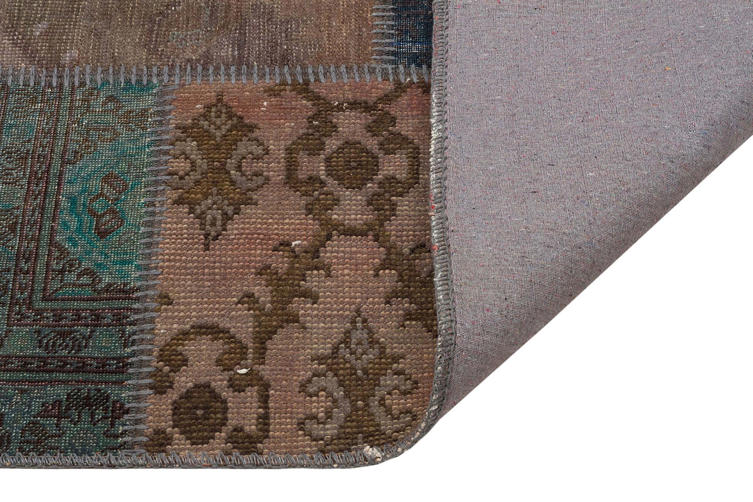 Vintage Hand-Woven Patchwork Rug — detail view 3, handmade vintage rug