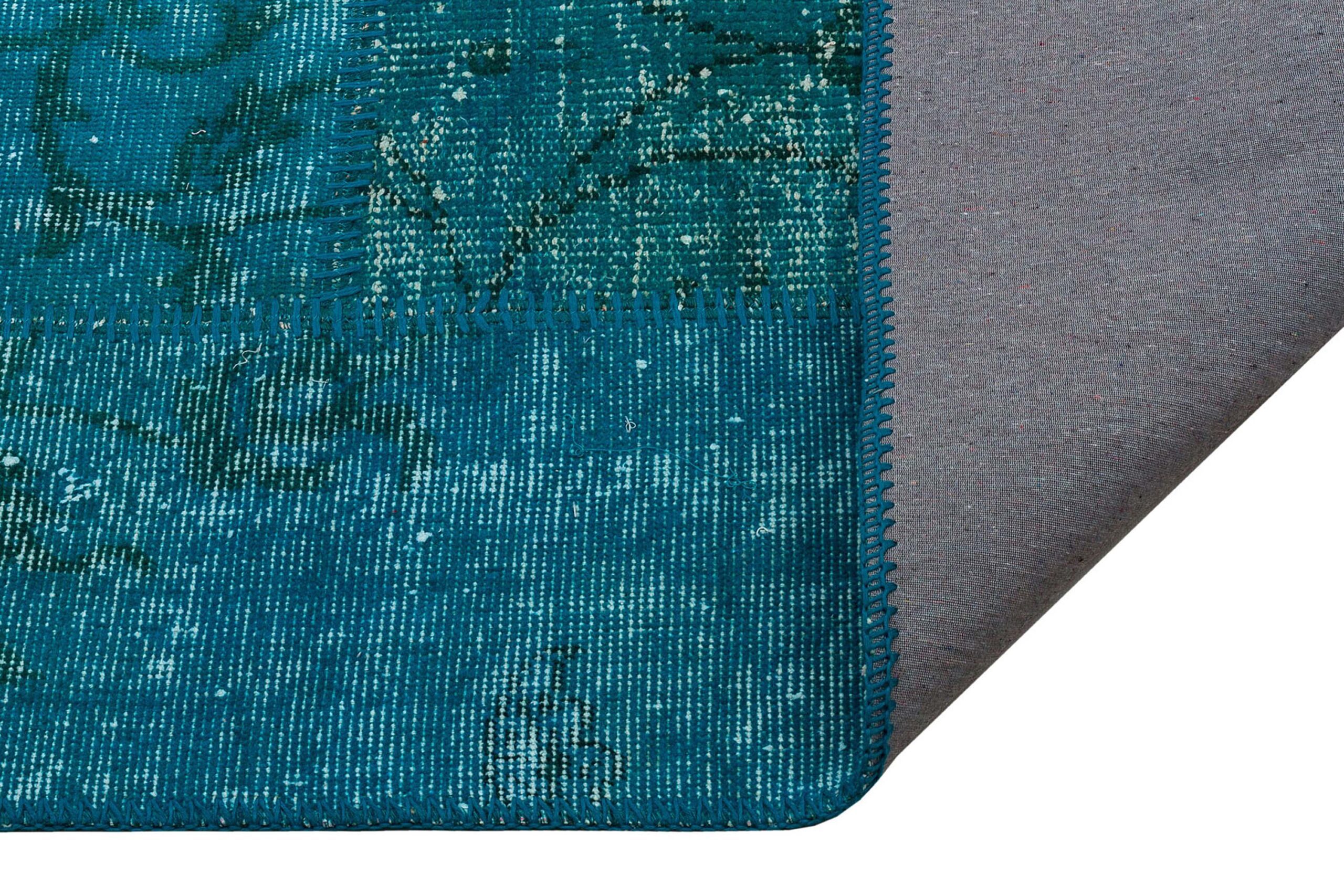 El Yapımı Patchwork Mavi Yolluk Halı 80 x 250 cm 5953 - Görsel 3
