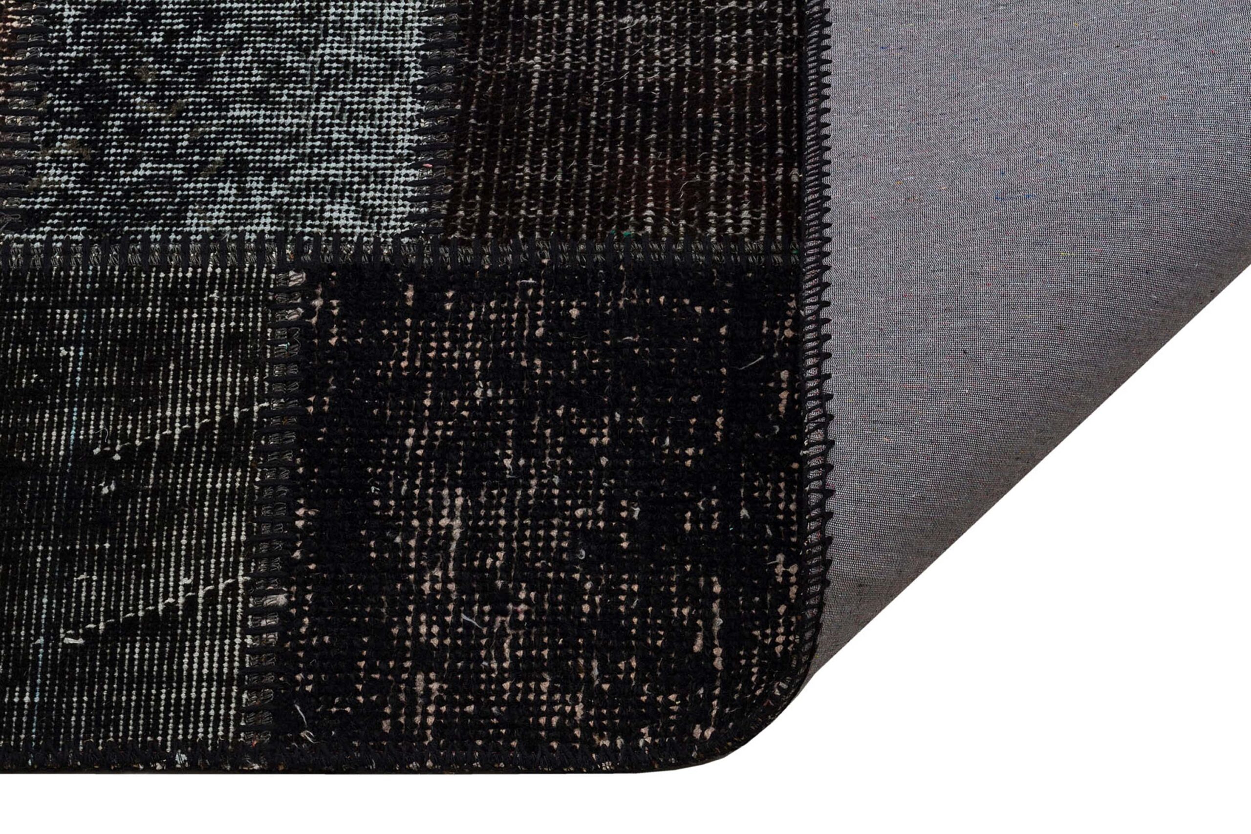Unique Handwoven Patchwork Art Rug — detail view 2, handmade vintage rug