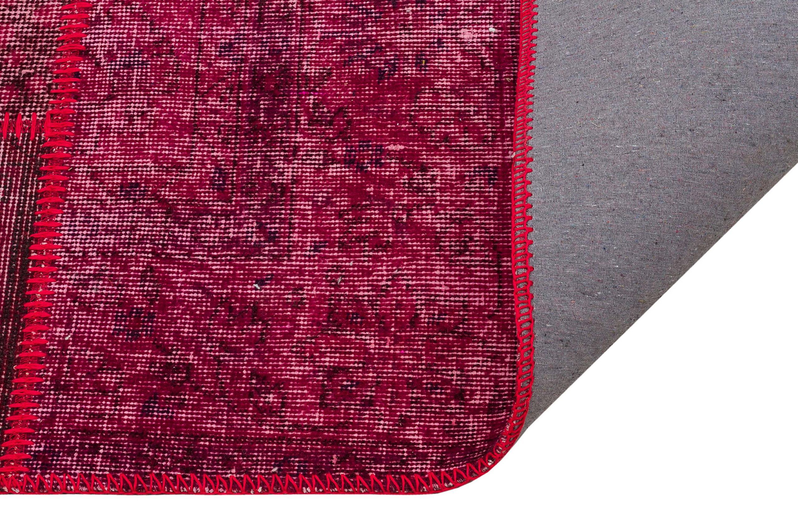 Classic Modern Patchwork Distressed Rug — detail view 3, handmade vintage rug