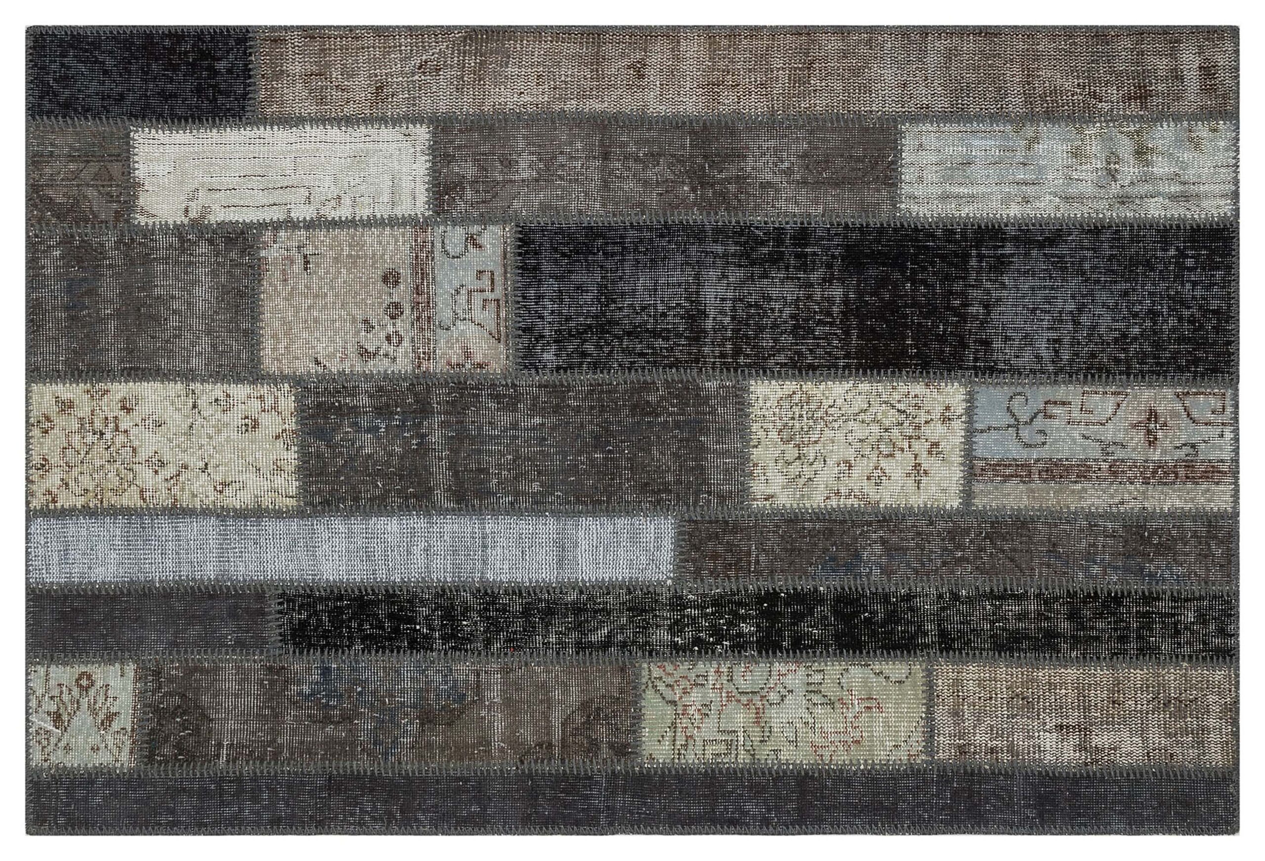 Handwoven Patchwork Rug — detail view 3, handmade vintage rug
