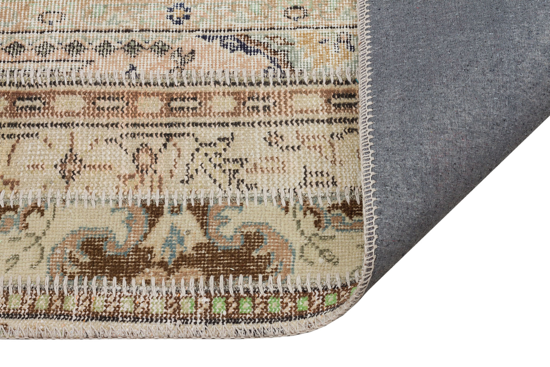 Handwoven Patchwork Rug — detail view 3, handmade vintage rug