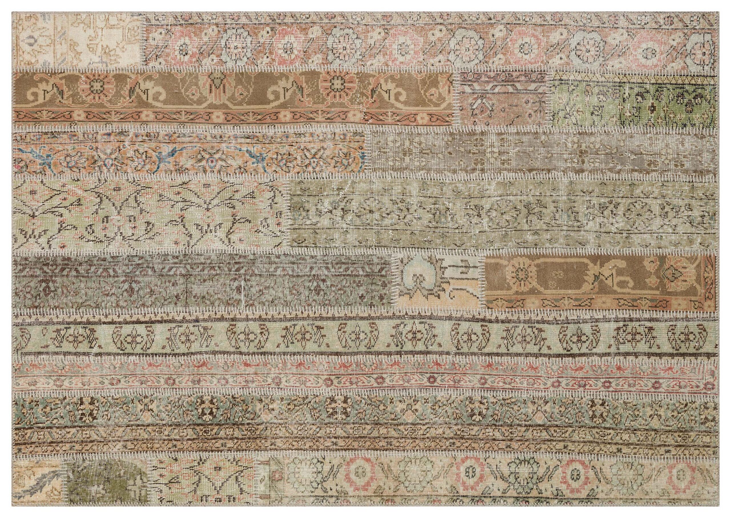 Handwoven Patchwork Rug — detail view 3, handmade vintage rug