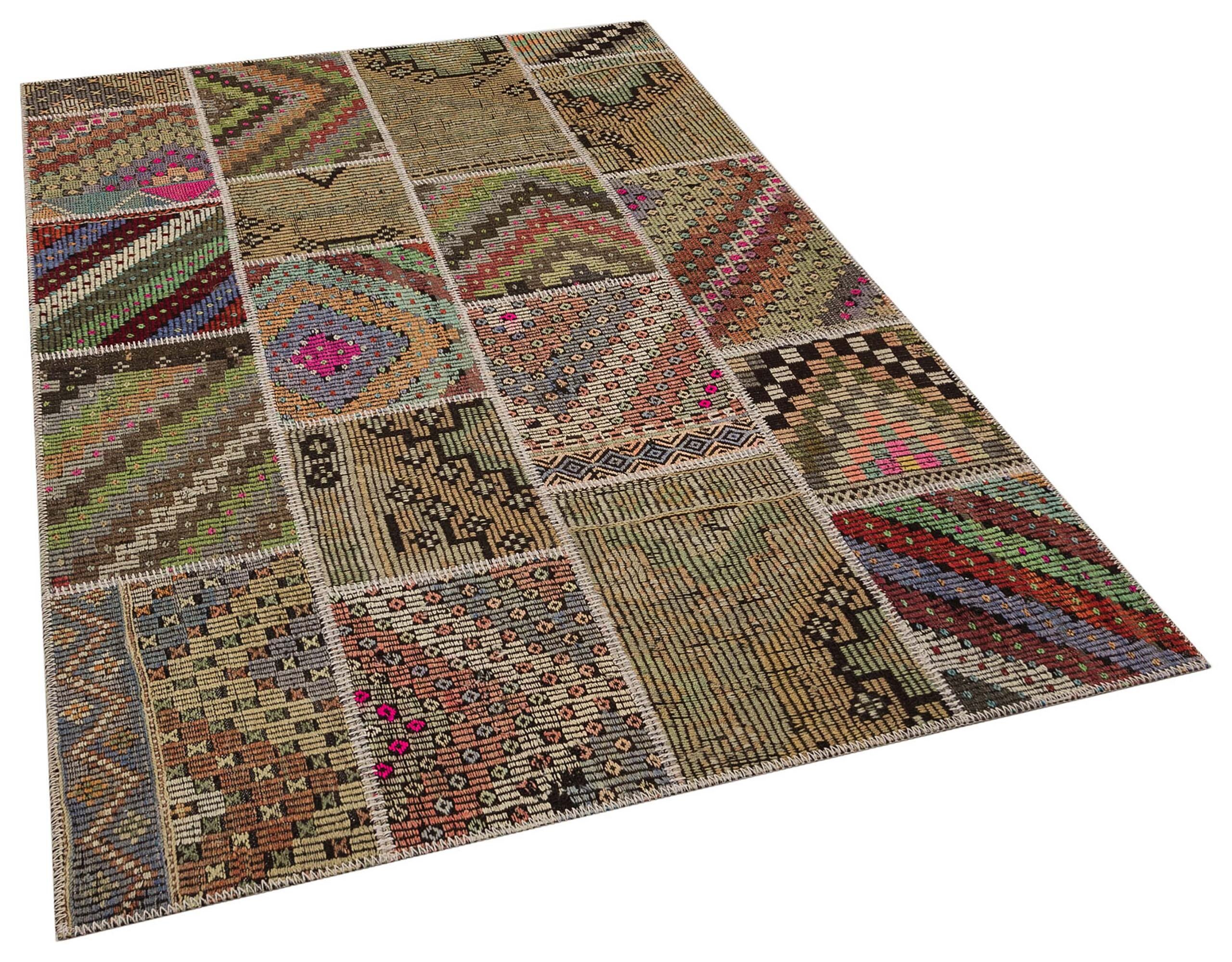Patchwork El Dokuma Eskitme Halı 160 x 230 cm 6082