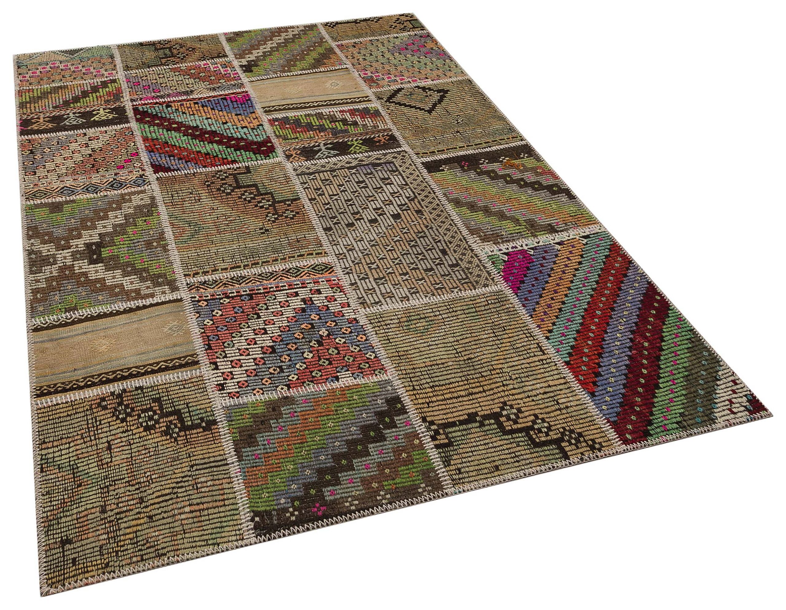 Patchwork El Dokuma Eskitme Halı 160 x 230 cm 6084