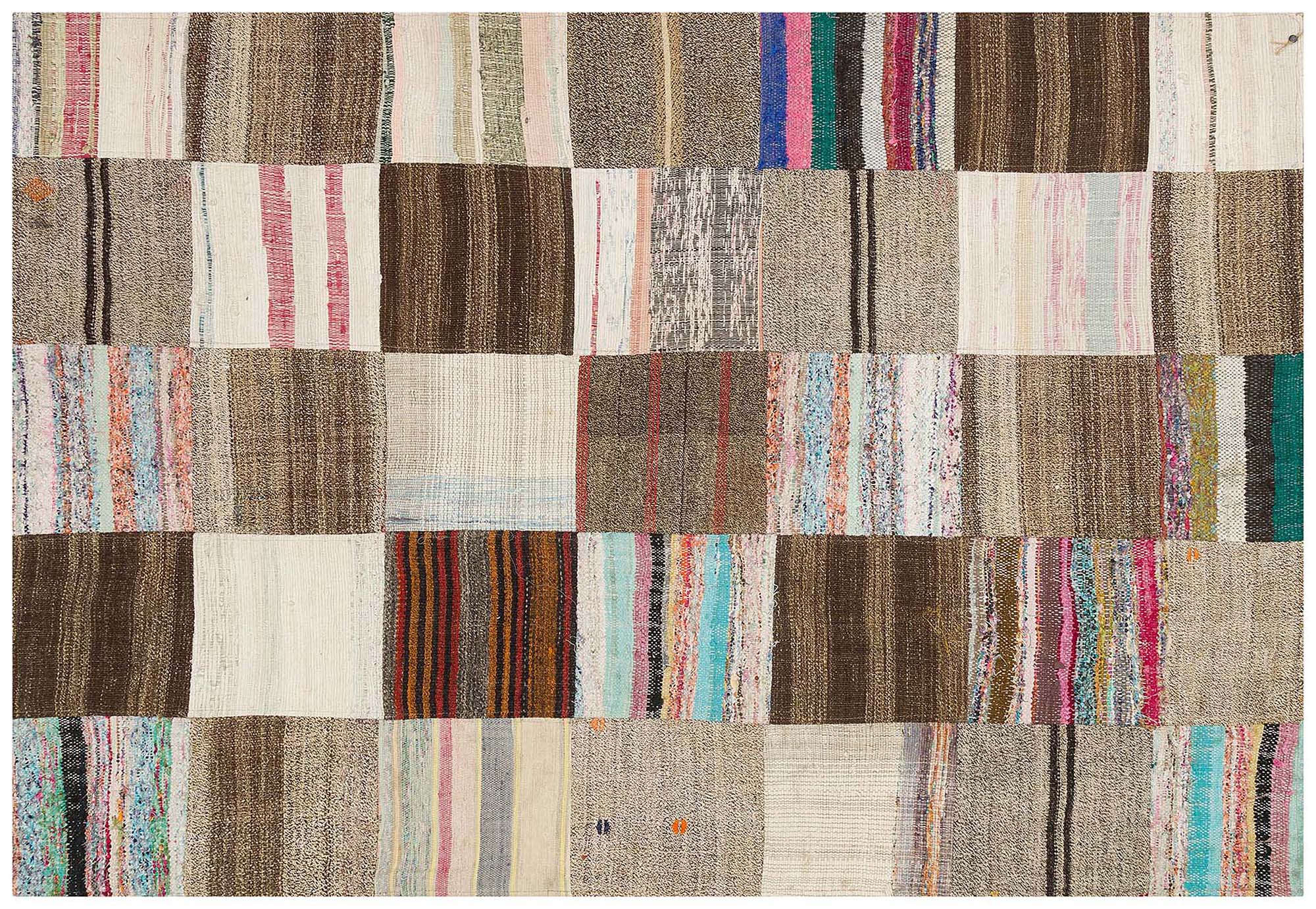 Handmade, One-of-a-Kind Patchwork Rug — detail view 2, handmade vintage rug