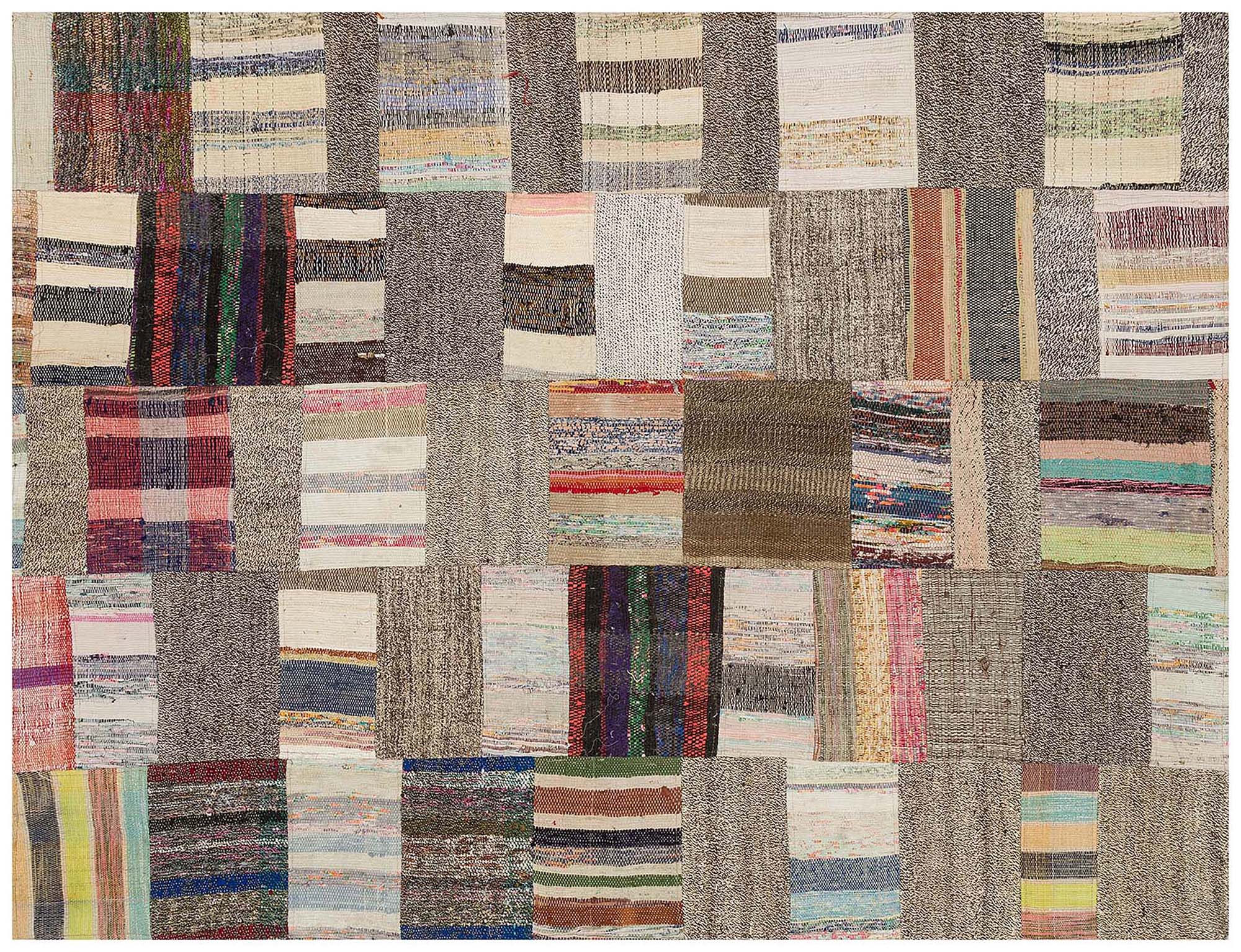Vintage Patchwork Handwoven Rug — detail view 3, handmade vintage rug