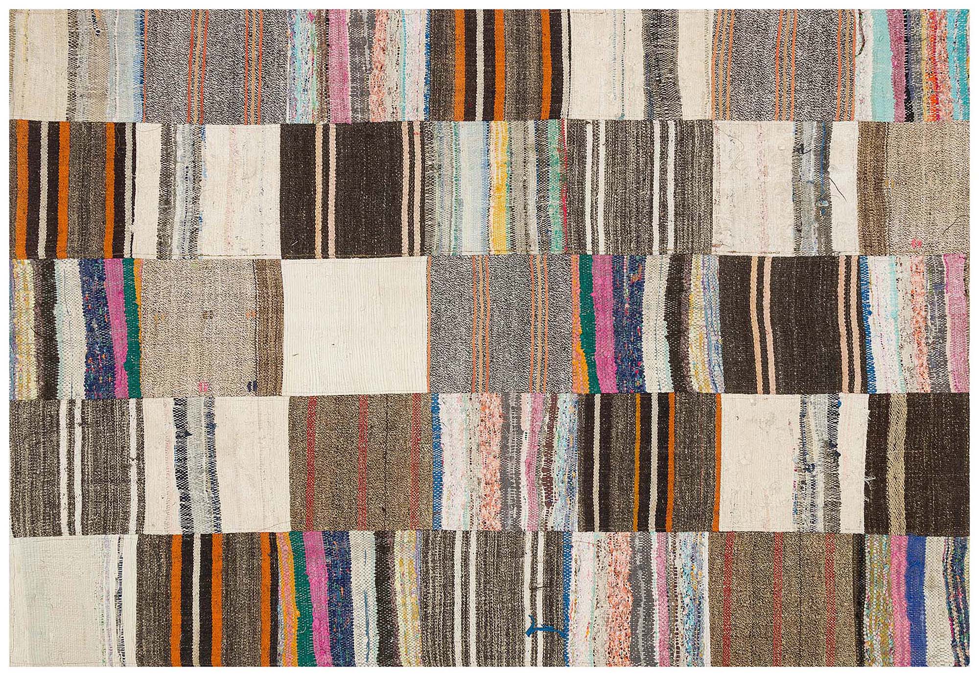 Eskitme El Dokuma Patchwork Halı 141 x 203 cm 6125 - Görsel 3