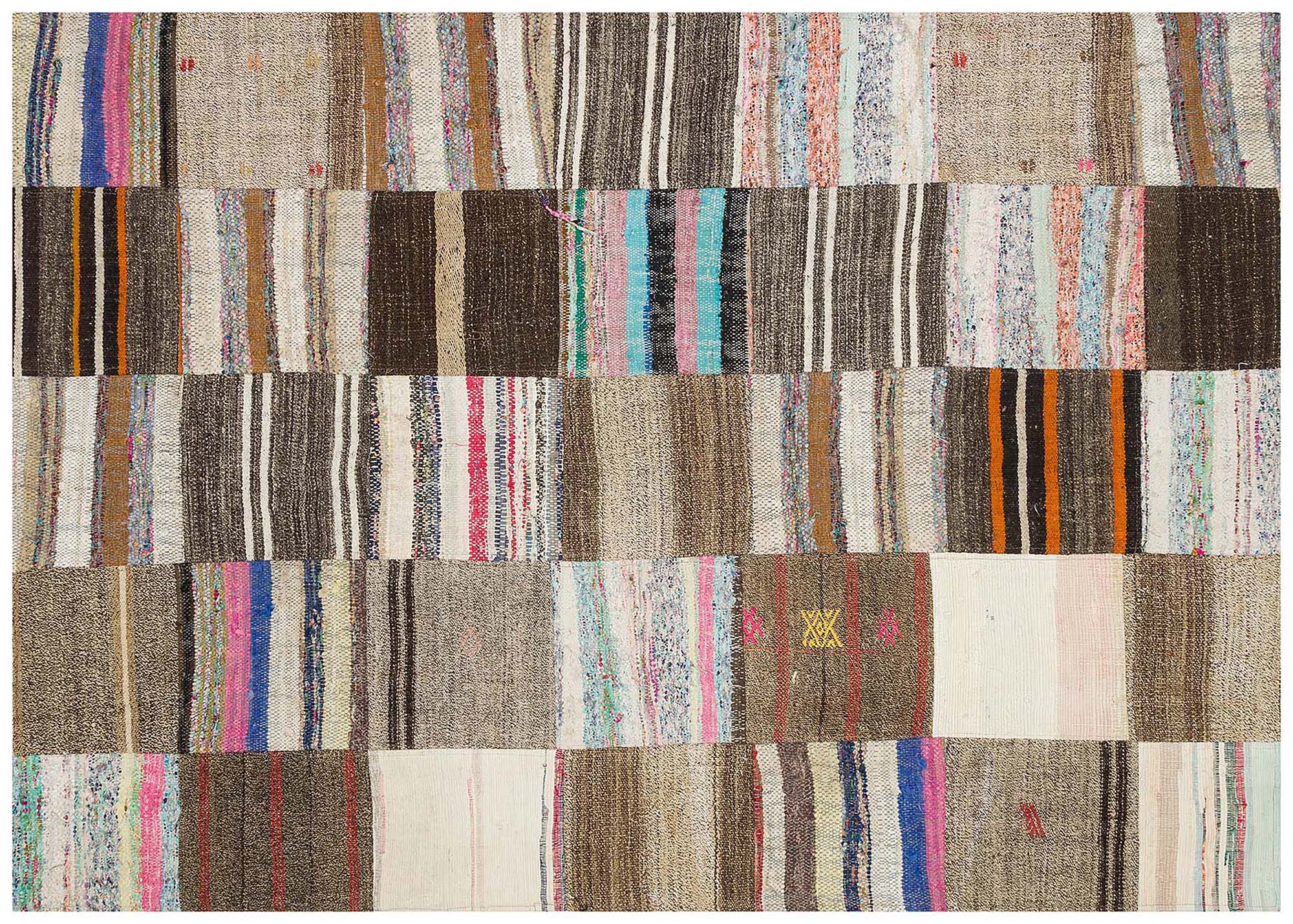 Authentic Handwoven Distressed Rug — detail view 3, handmade vintage rug