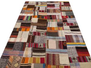 Eşsiz Anadolu Patchwork Eskitme El Dokuma Halı 153 x 235 cm 6129