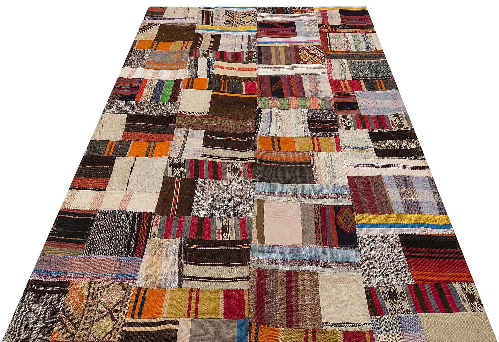 Eşsiz Anadolu Patchwork Eskitme El Dokuma Halı  153 x 235 cm 6129