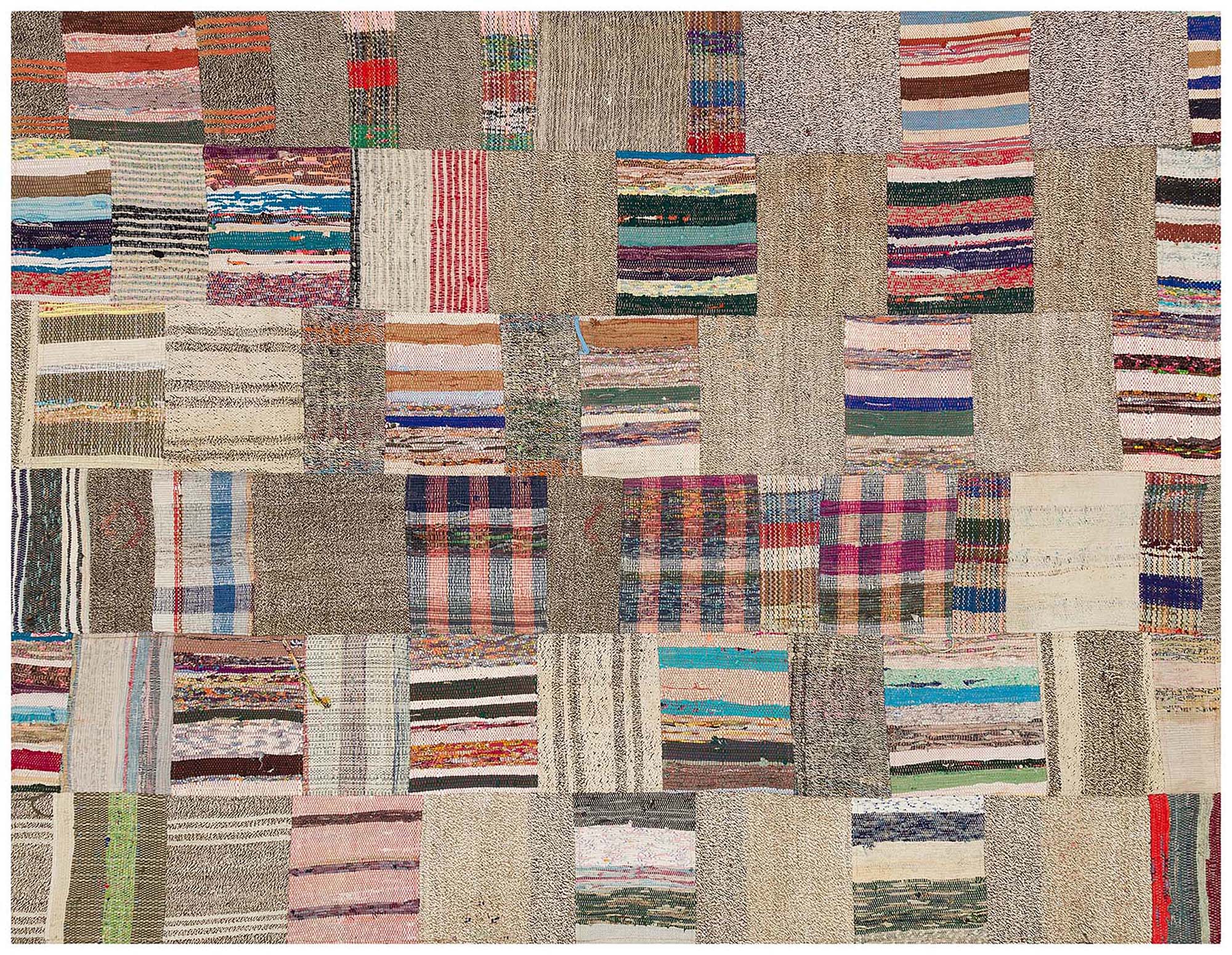 Özel Patchwork Eskitme El Dokuma Halı 167 x 215 cm 6133 - Görsel 2