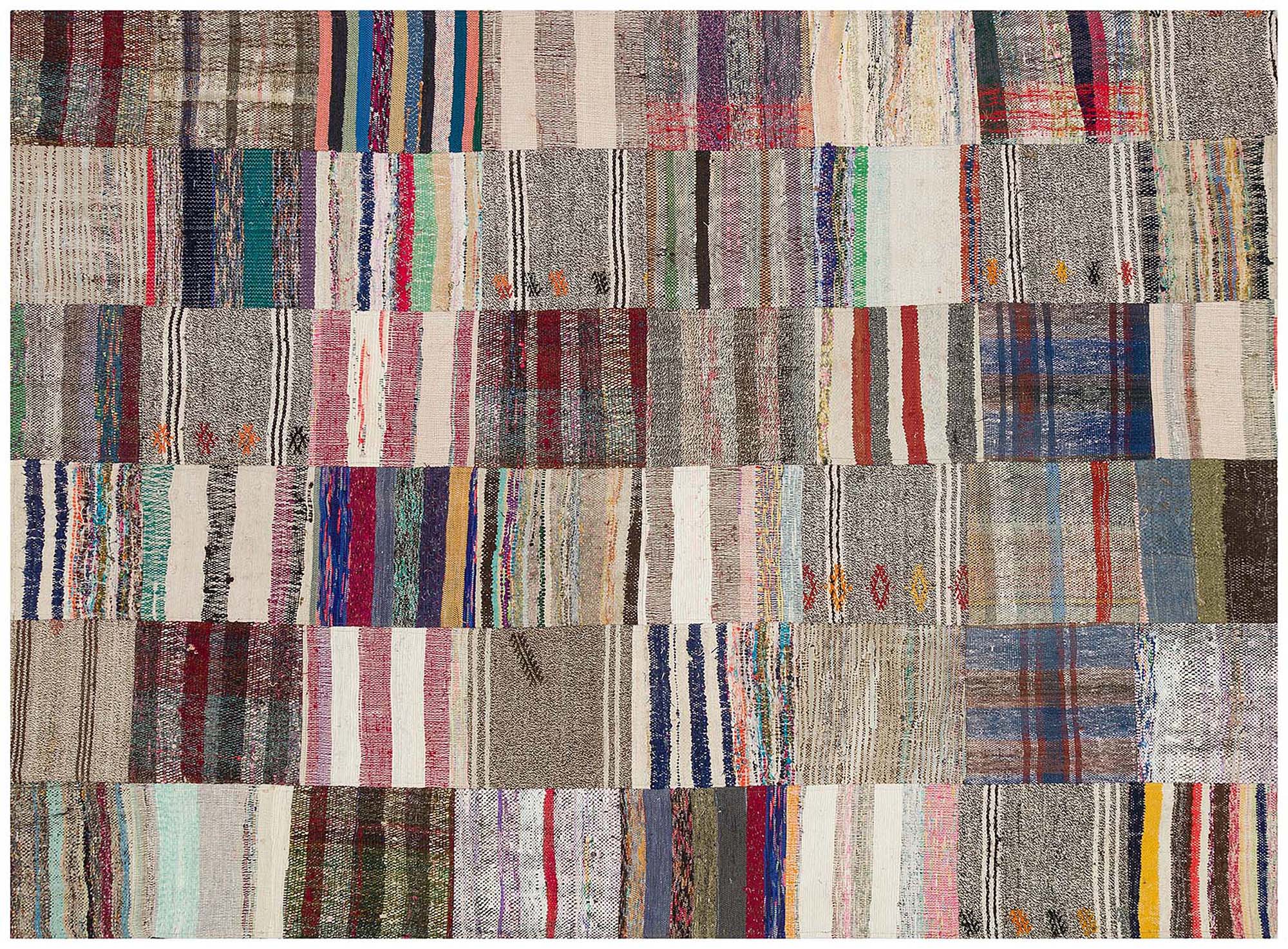 Unique Handwoven Patchwork Rug — detail view 2, handmade vintage rug